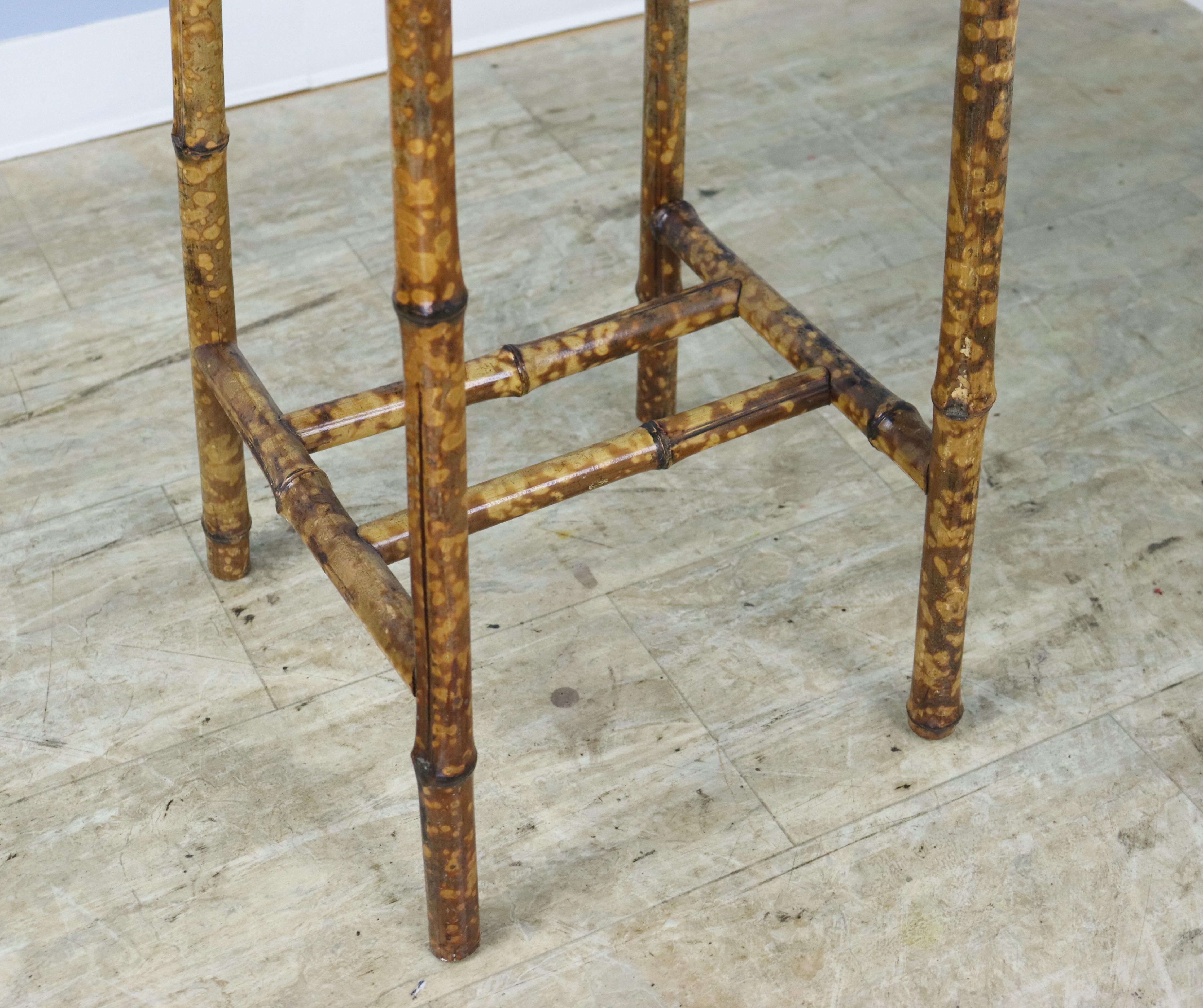 Square Top Bamboo Side Table For Sale 2