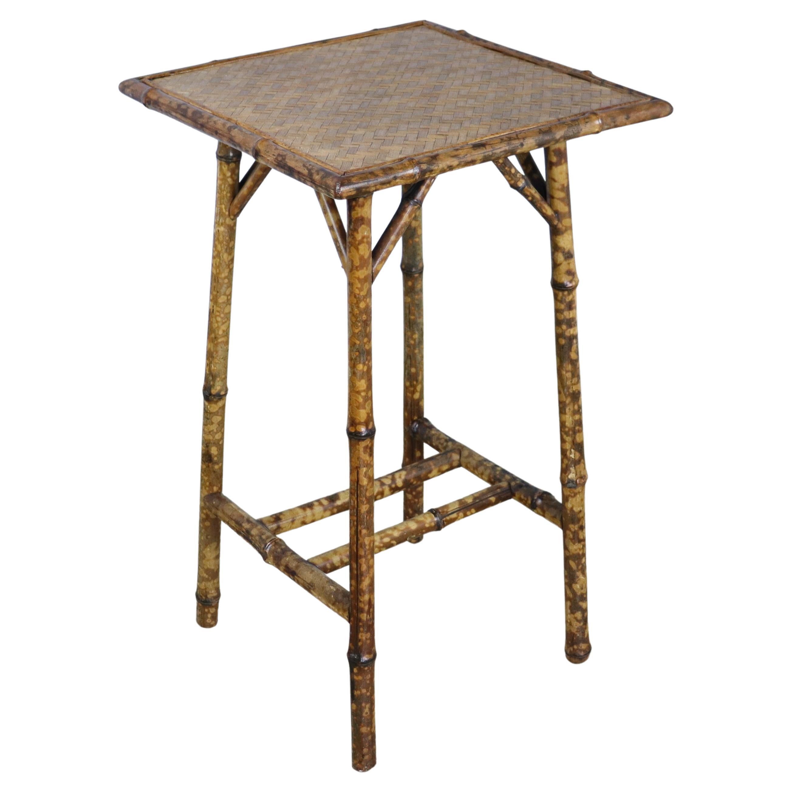 Square Top Bamboo Side Table For Sale