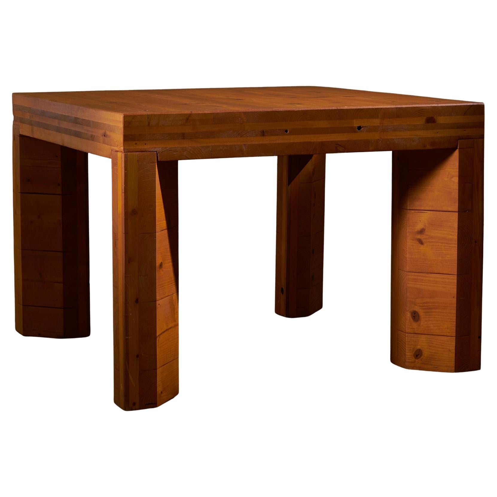 Square Top Pinewood Dining Table