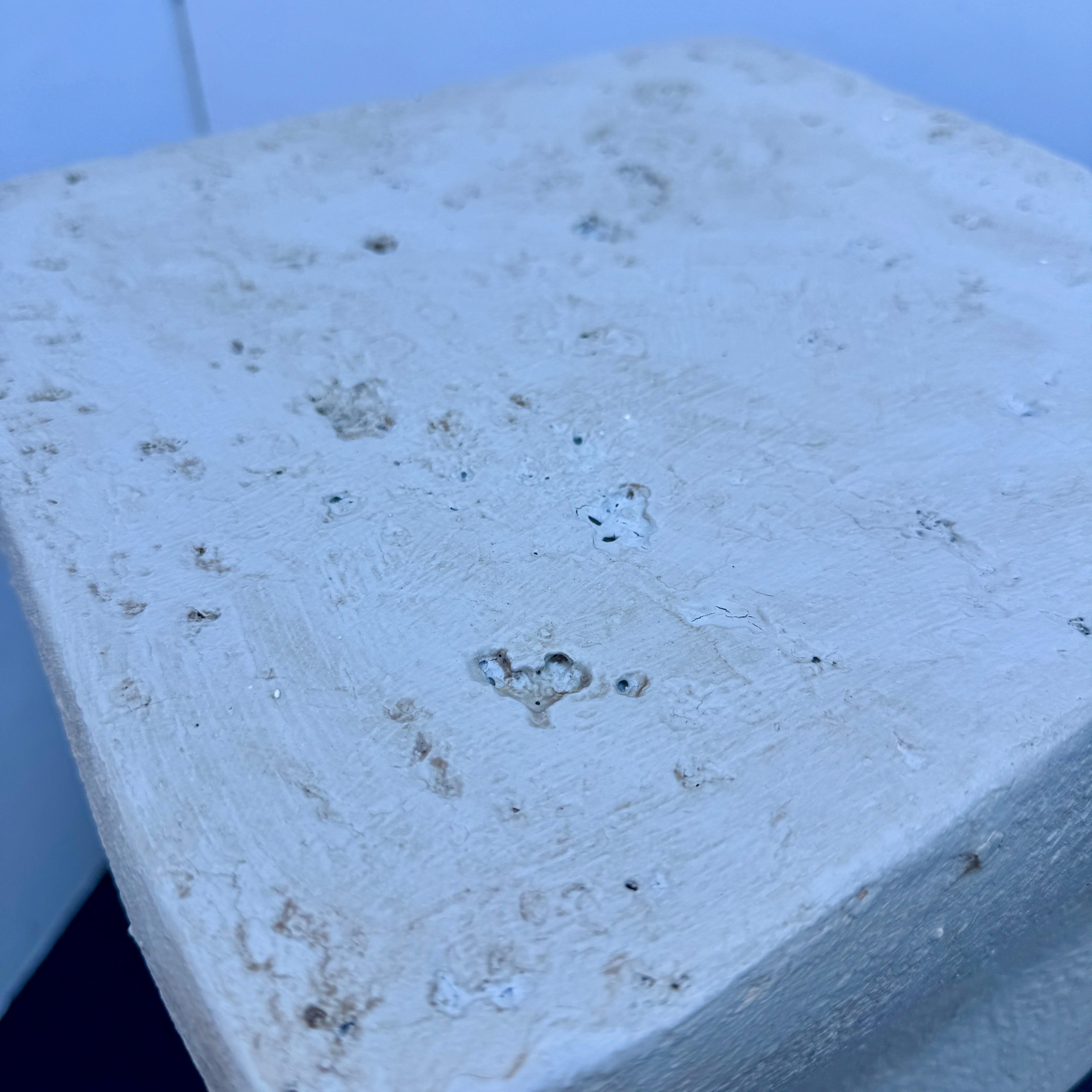 Paint Square Top Twisted Pedestal Side End Table Sculpture