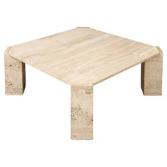 Square Travertine Cocktail Table, Italy 1970s Square Travertine Cocktail Table, Italy 1970s