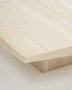 Square Travertine Coffee Table, 1970s