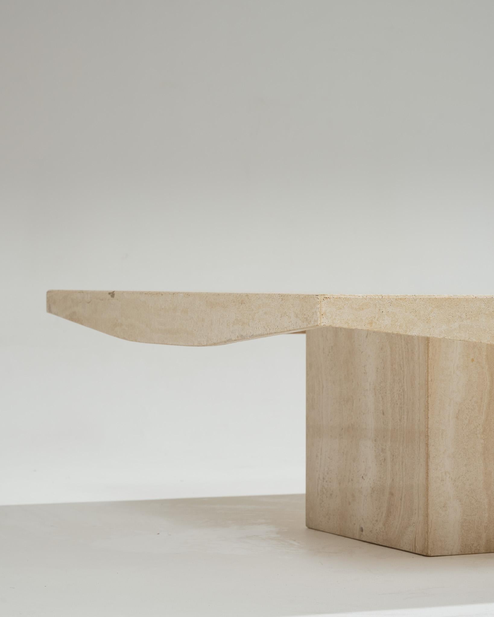 Unknown Square Travertine Coffee Table, 1970s For Sale