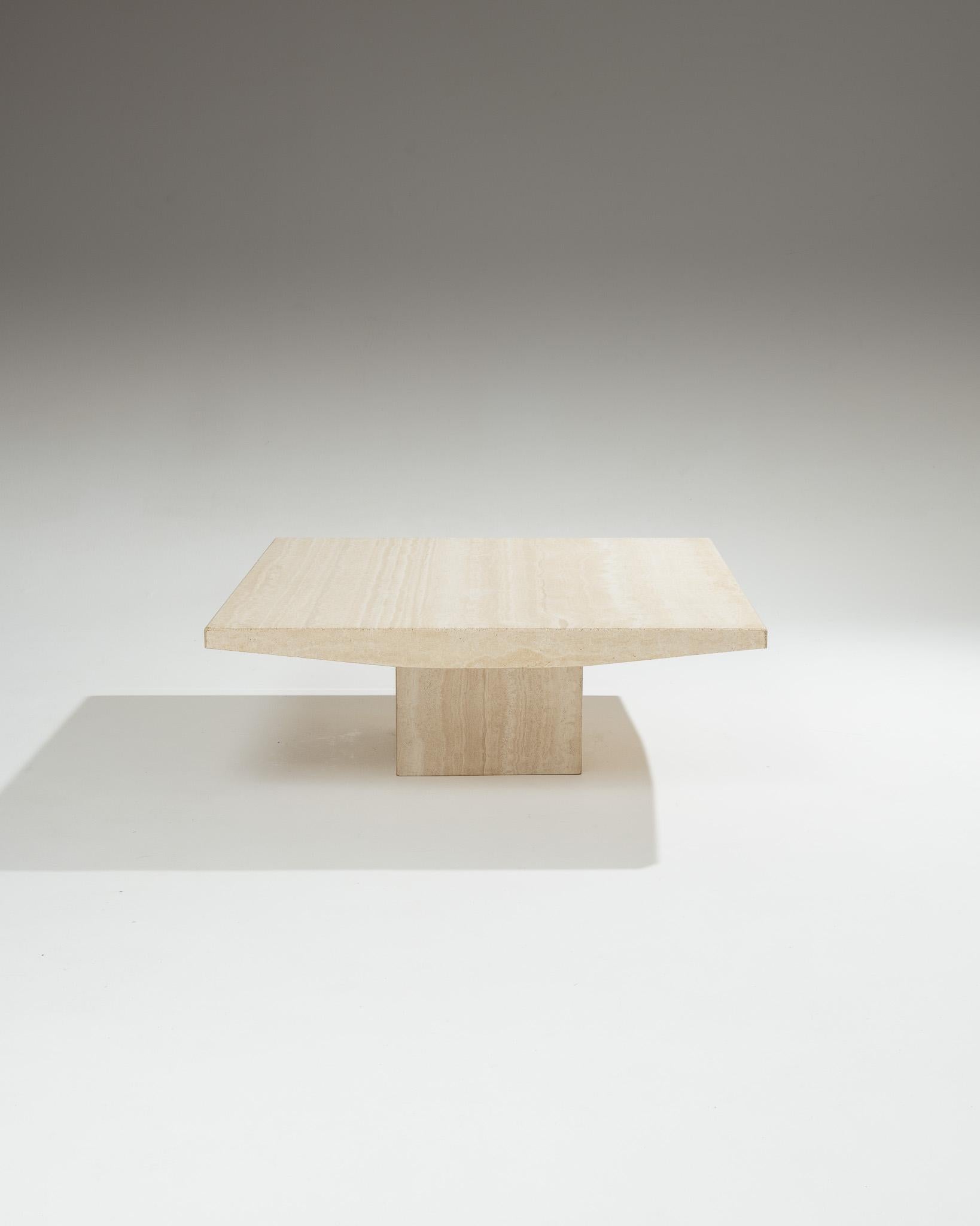 Square Travertine Coffee Table, 1970s For Sale 1