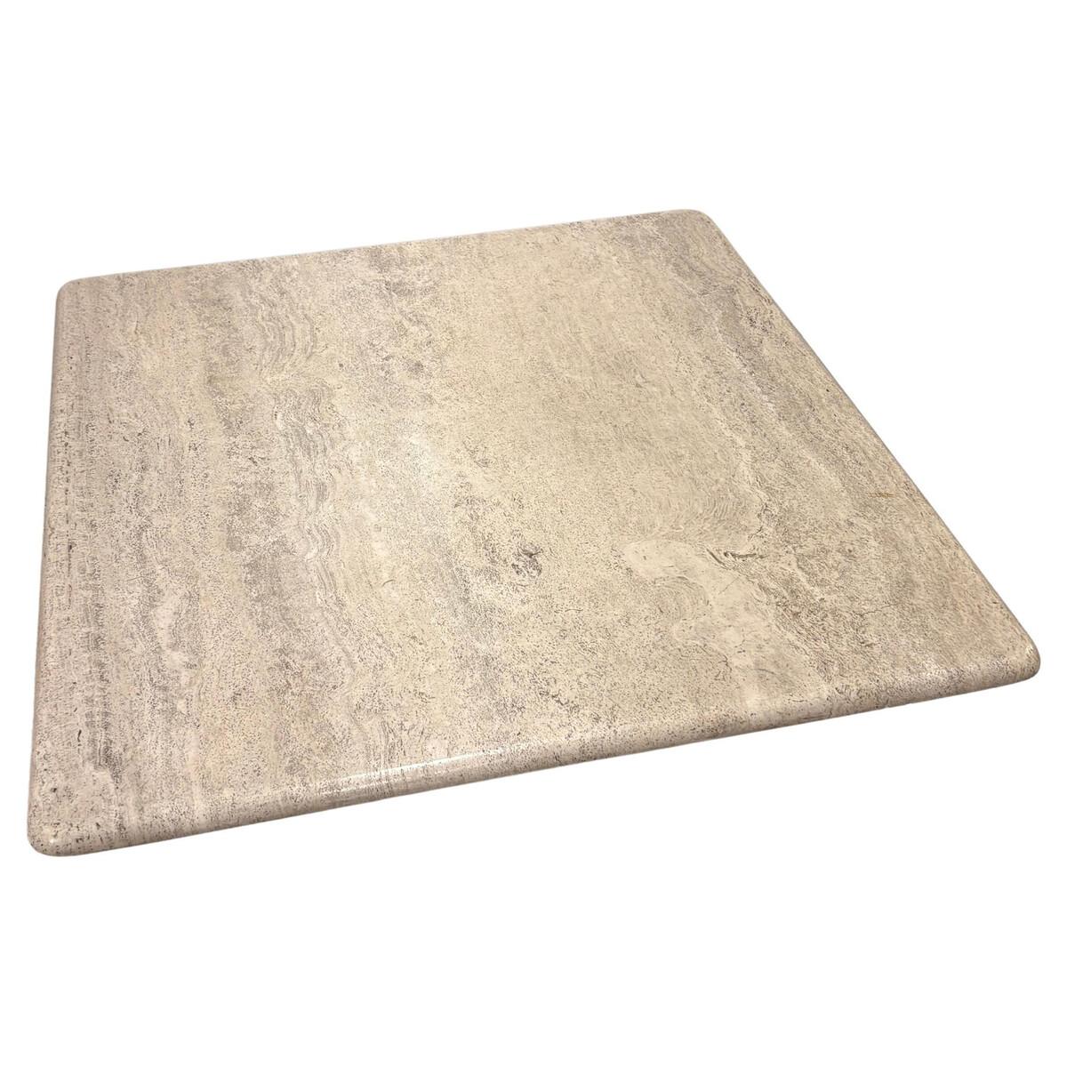 Mesa baja cuadrada de travertino de Angelo Mangiarotti para Up & Up, Italia, años 70 Italiano en venta