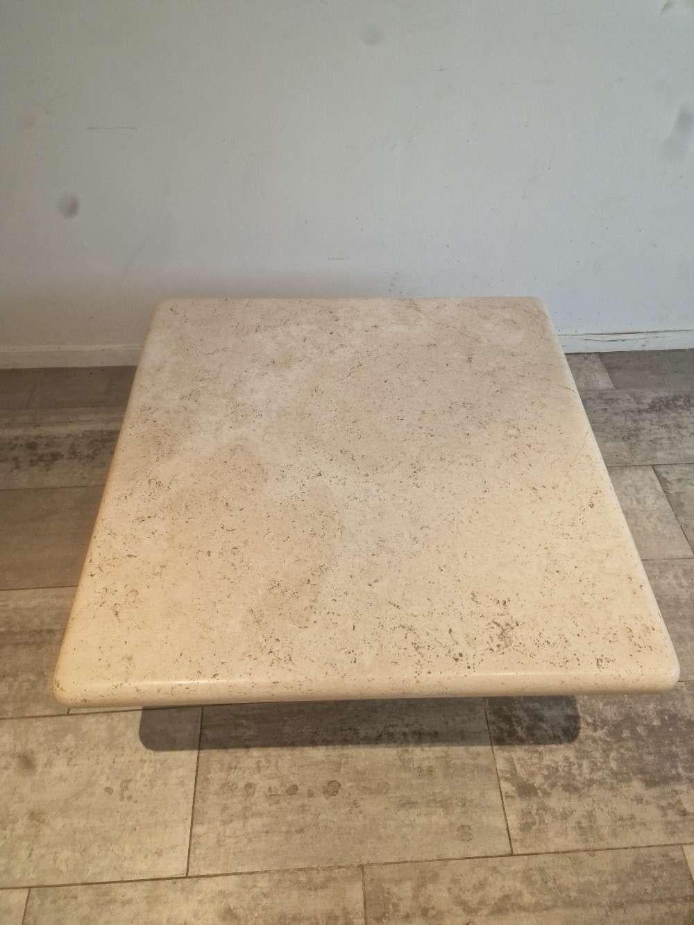 Late 20th Century Square Travertine Coffee Table by Mario Bellini for Cassina For Sale