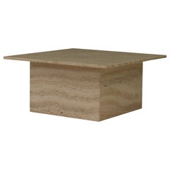 Square Travertine Coffee Table in the style of Up&Up Mangiarotti, Italy, 1970
