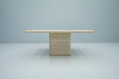 Square Travertine Coffee Table, Italy, 1970s