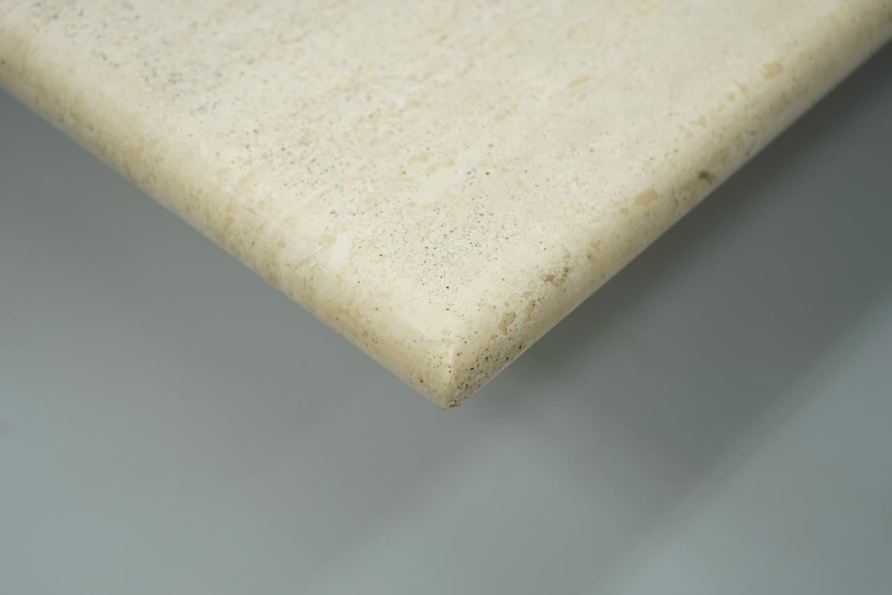 Square Travertine Coffee Table, Italy, 1970s For Sale 1