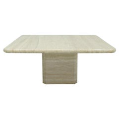 Square Travertine Coffee Table, Italy, 1970s Square Travertine Coffee Table, Italy, 1970s