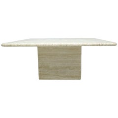 Square Travertine Coffee Table, Italy, 1970s Square Travertine Coffee Table, Italy, 1970s