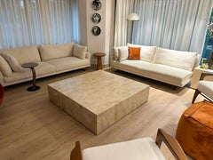 Square Travertine Coffee Table - Marble Center Table - Stone Coffee Table
