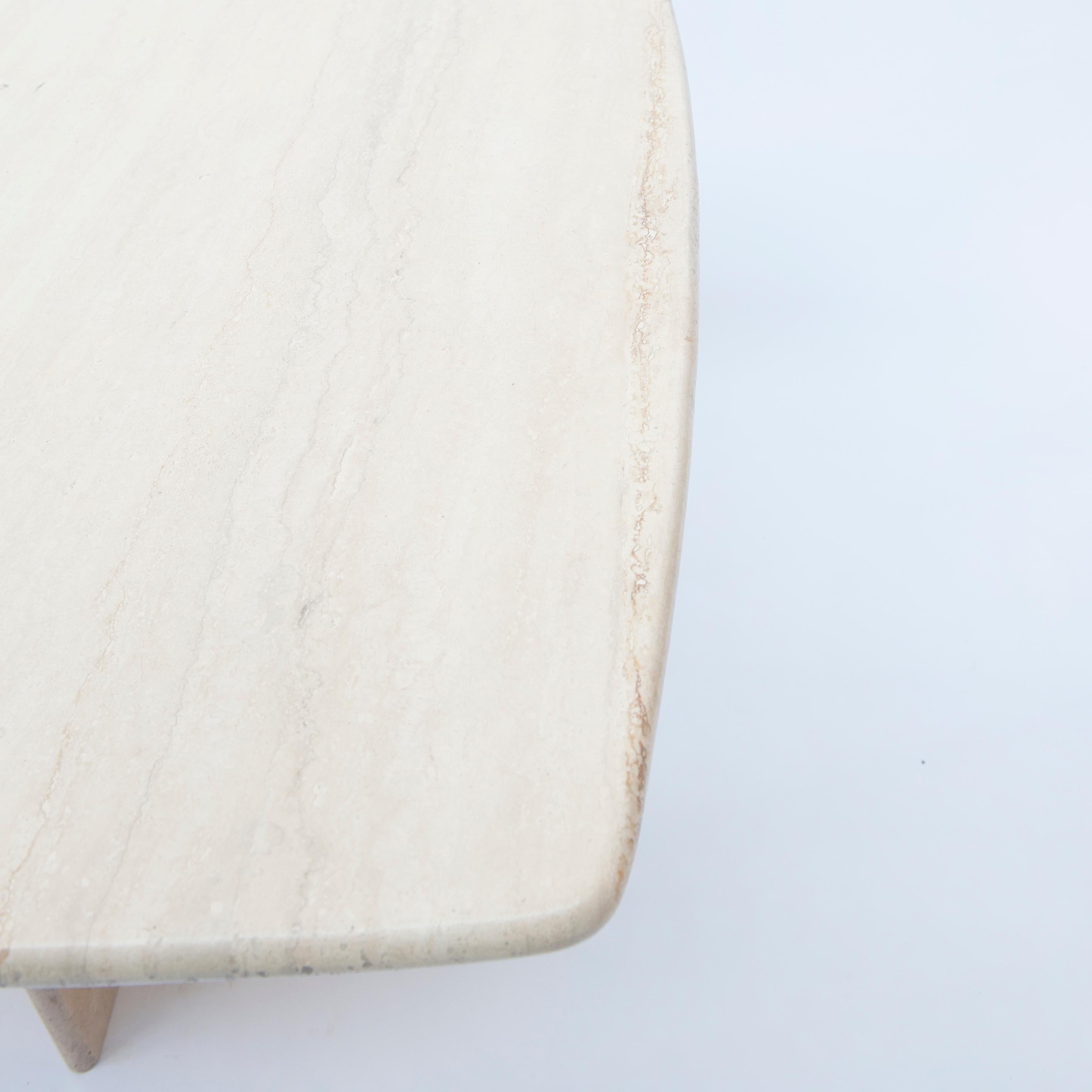 Italian Square Travertine Dining or Cocktail Table, 1970s