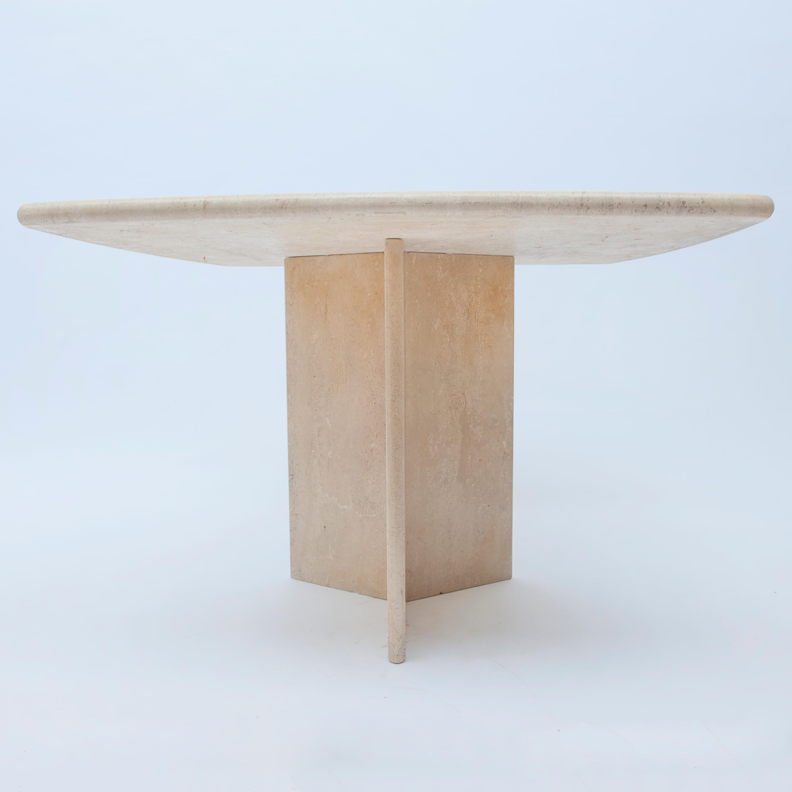 20th Century Square Travertine Dining or Cocktail Table, 1970s