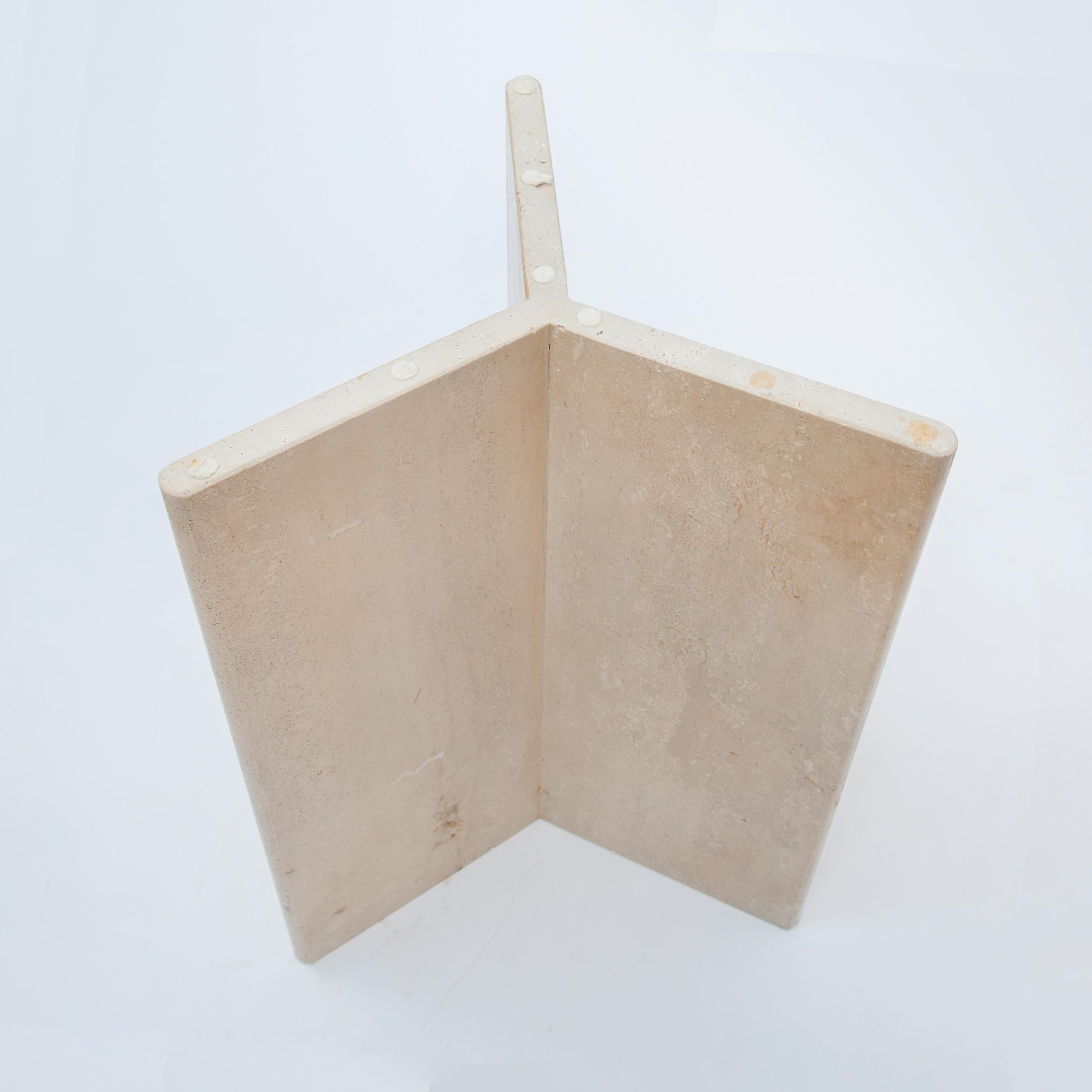 Square Travertine Dining or Cocktail Table, 1970s 1