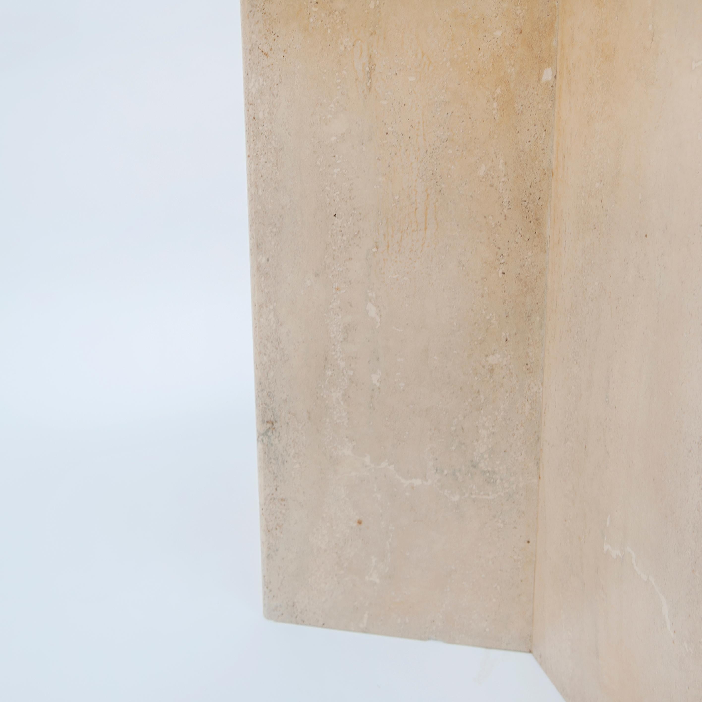 Square Travertine Dining or Cocktail Table, 1970s 2