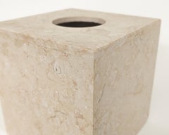 Square Travertine Stone Tissue Box Holder