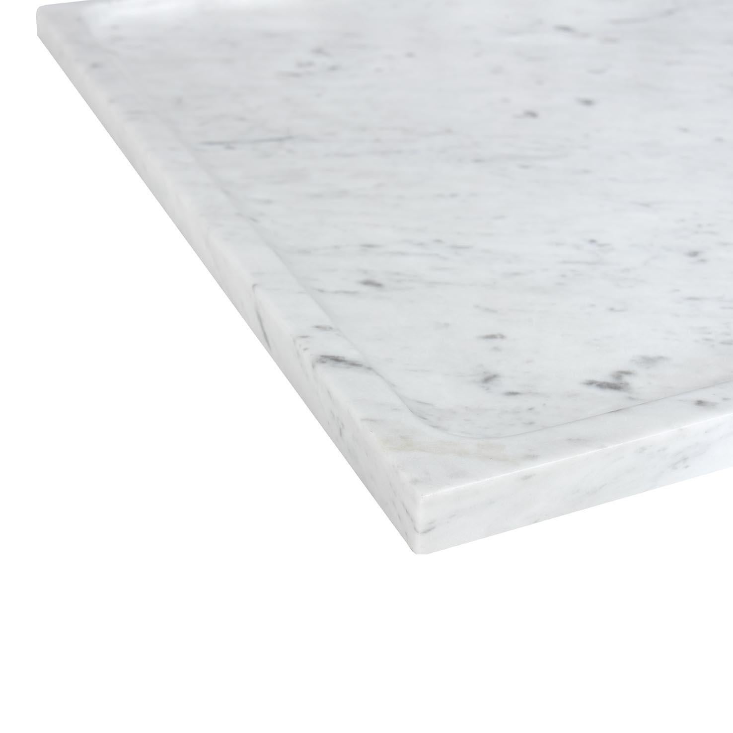 Portuguese Square Tray - Carrara Marble For Sale