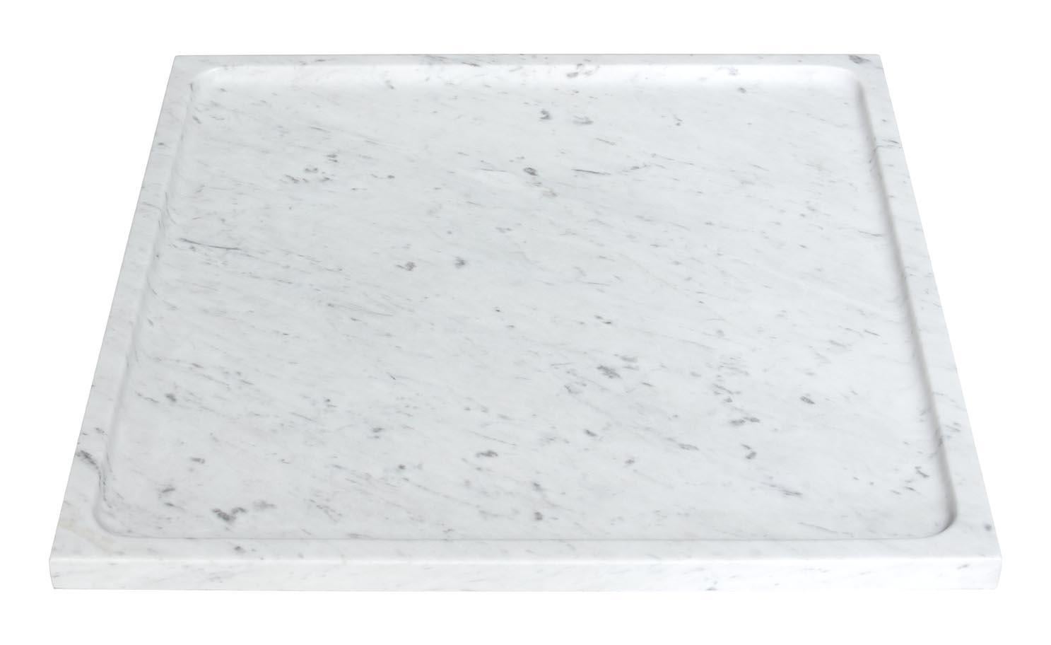 Machine-Made Square Tray - Carrara Marble For Sale