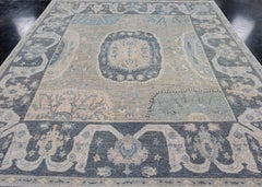 Square Turkish Antique Look Oushak Rug 9' x 9'11" #16519