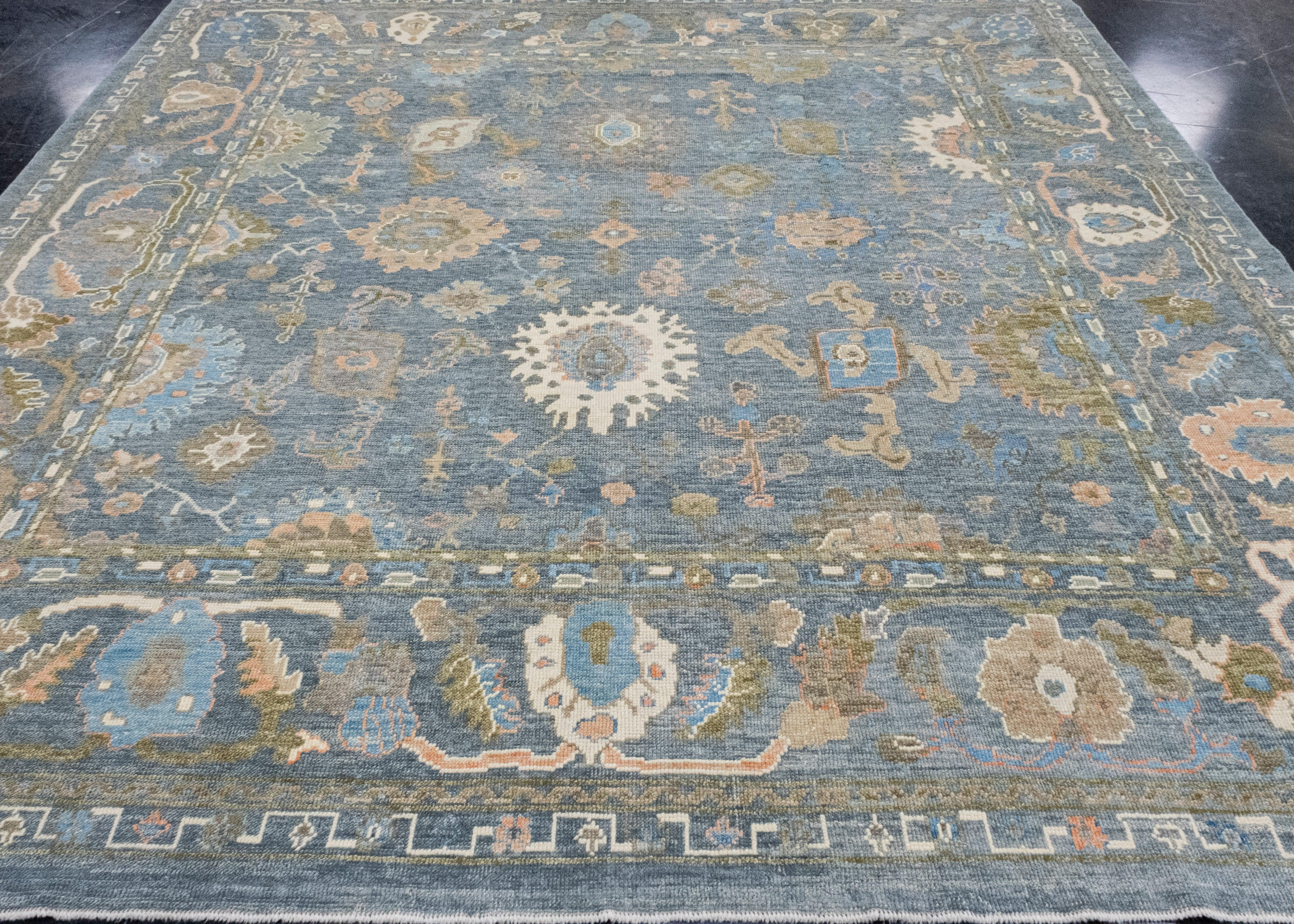 Quadratischer türkischer Oushak-Teppich 10' x 10'1