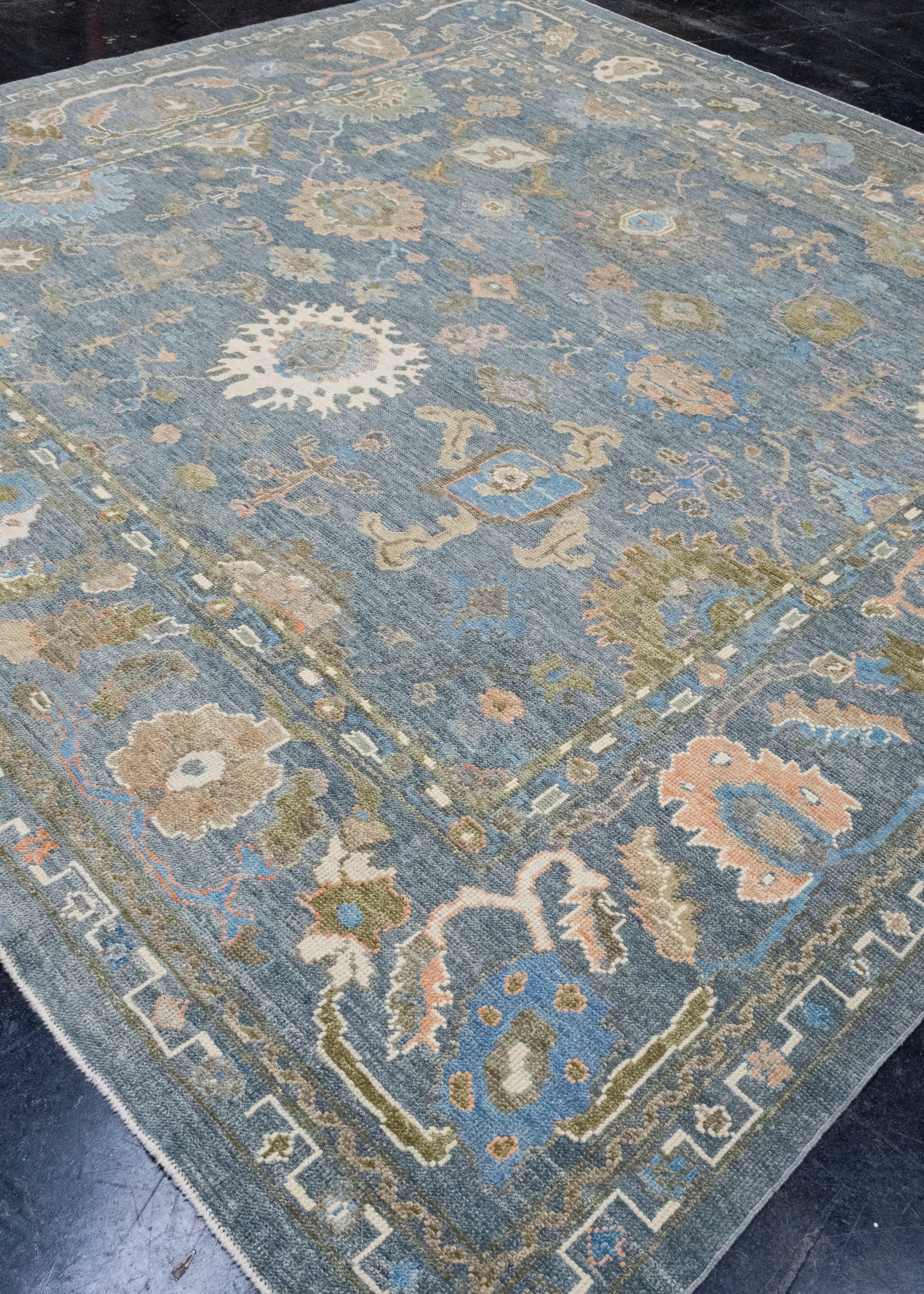 Quadratischer türkischer Oushak-Teppich 10' x 10'1