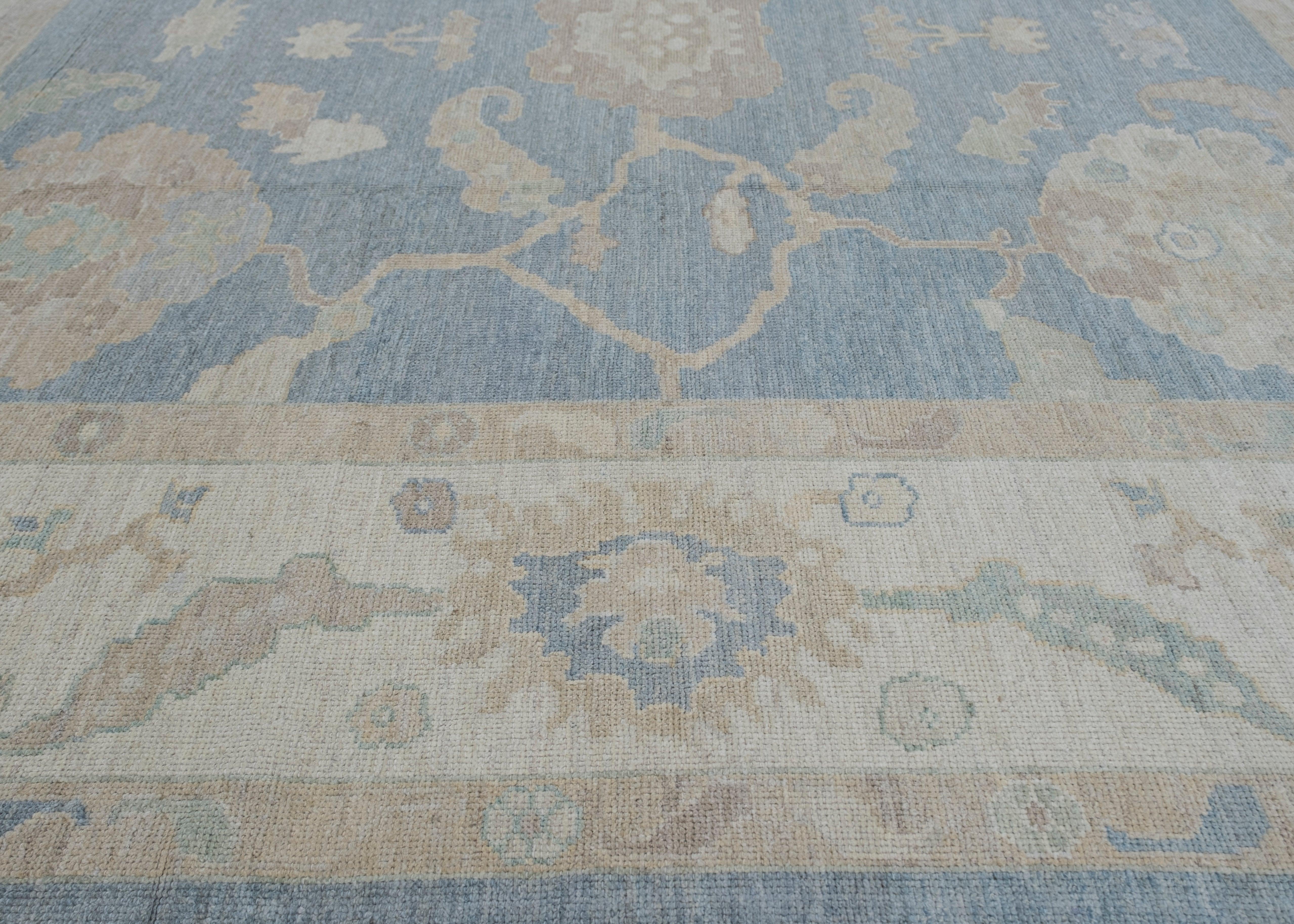 Oushak Rug Oriental Hand Knotted Turkish Oushak 9'10