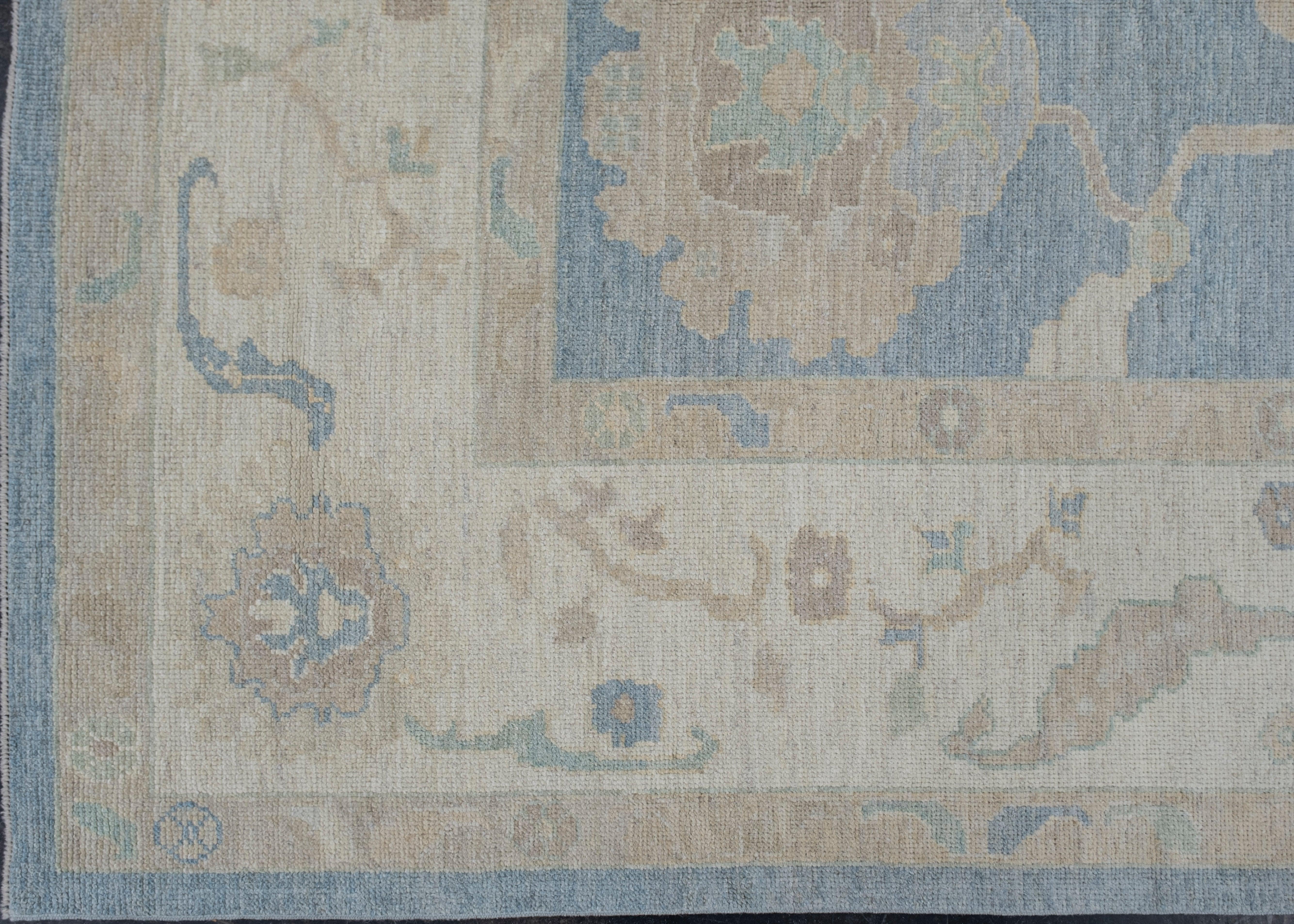 Quadratischer türkischer Oushak-Teppich 10' x 10'2