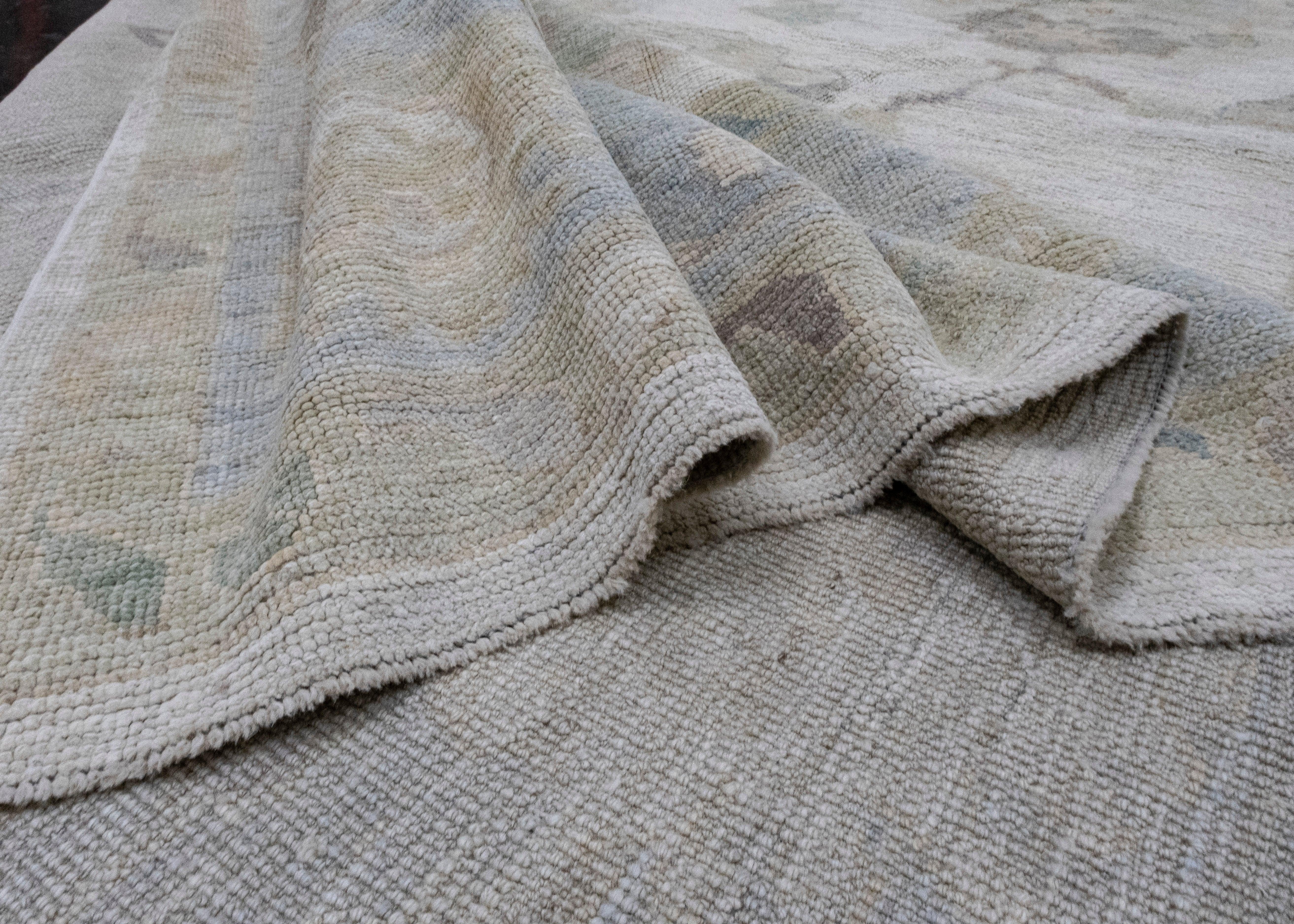 Wool Square Turkish Oushak Rug 10' x 10'4