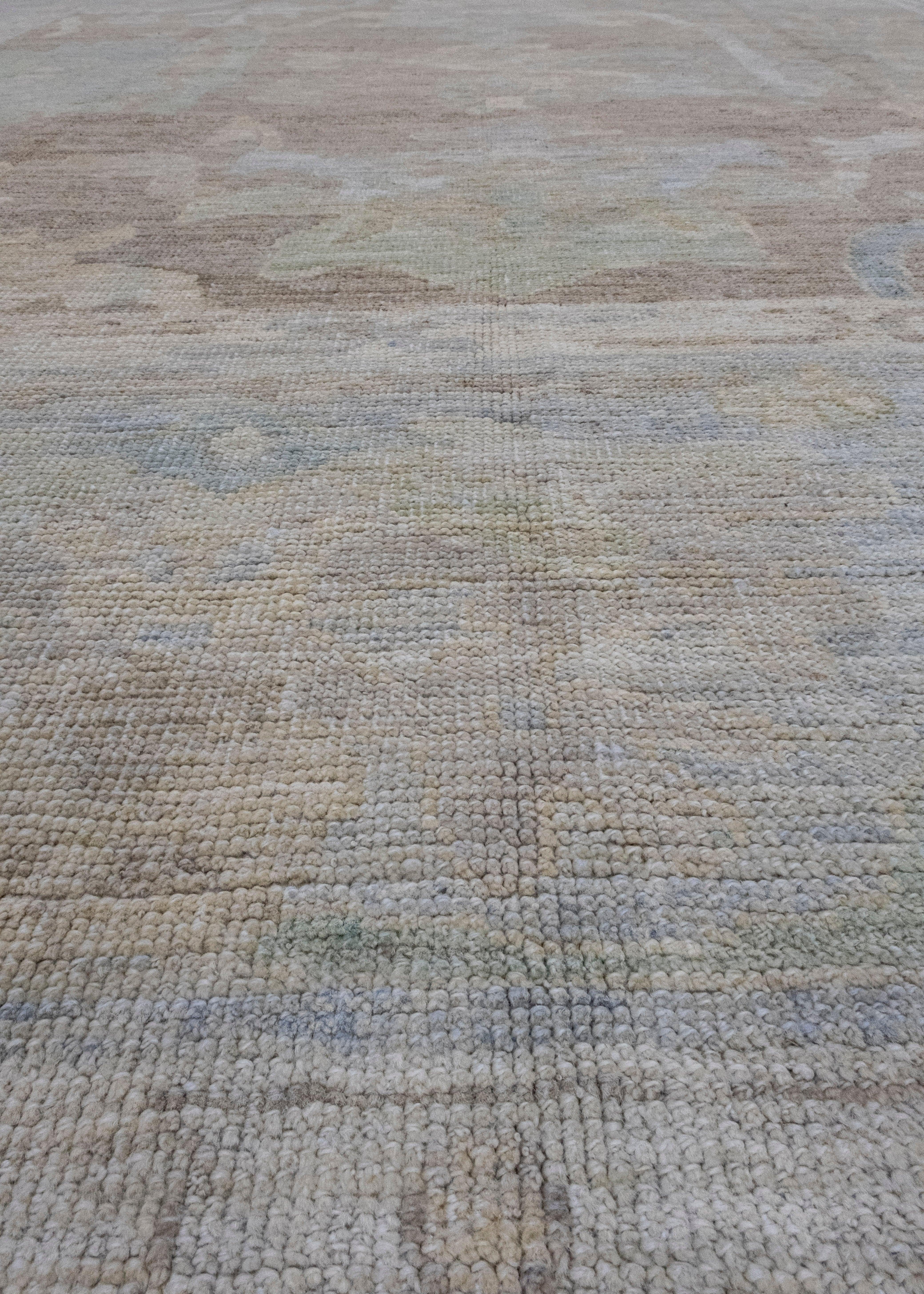 Wool Square Turkish Oushak Rug 10' x 10'6