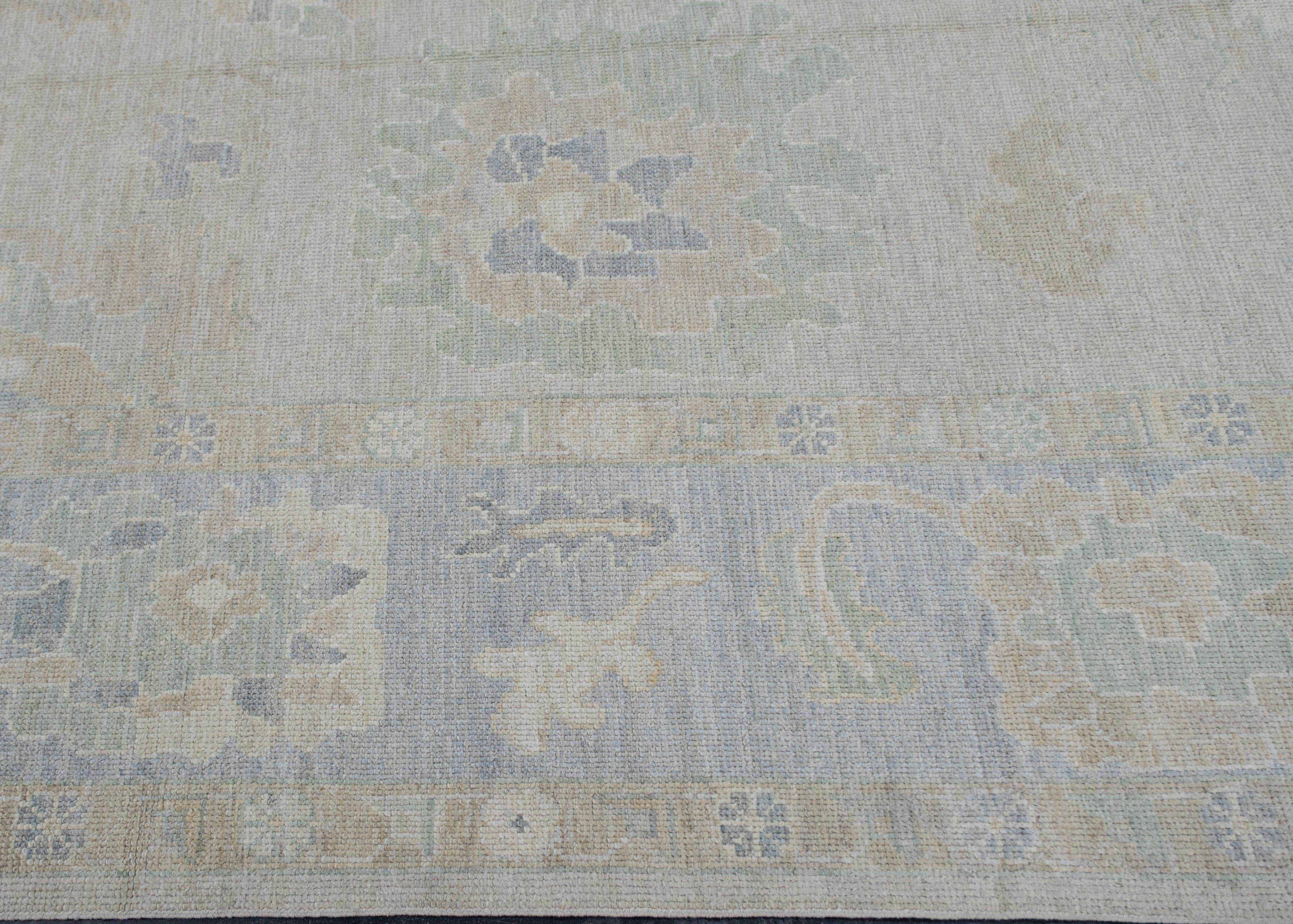 Oushak Rug Oriental Hand Knotted Turkish Oushak 9'10