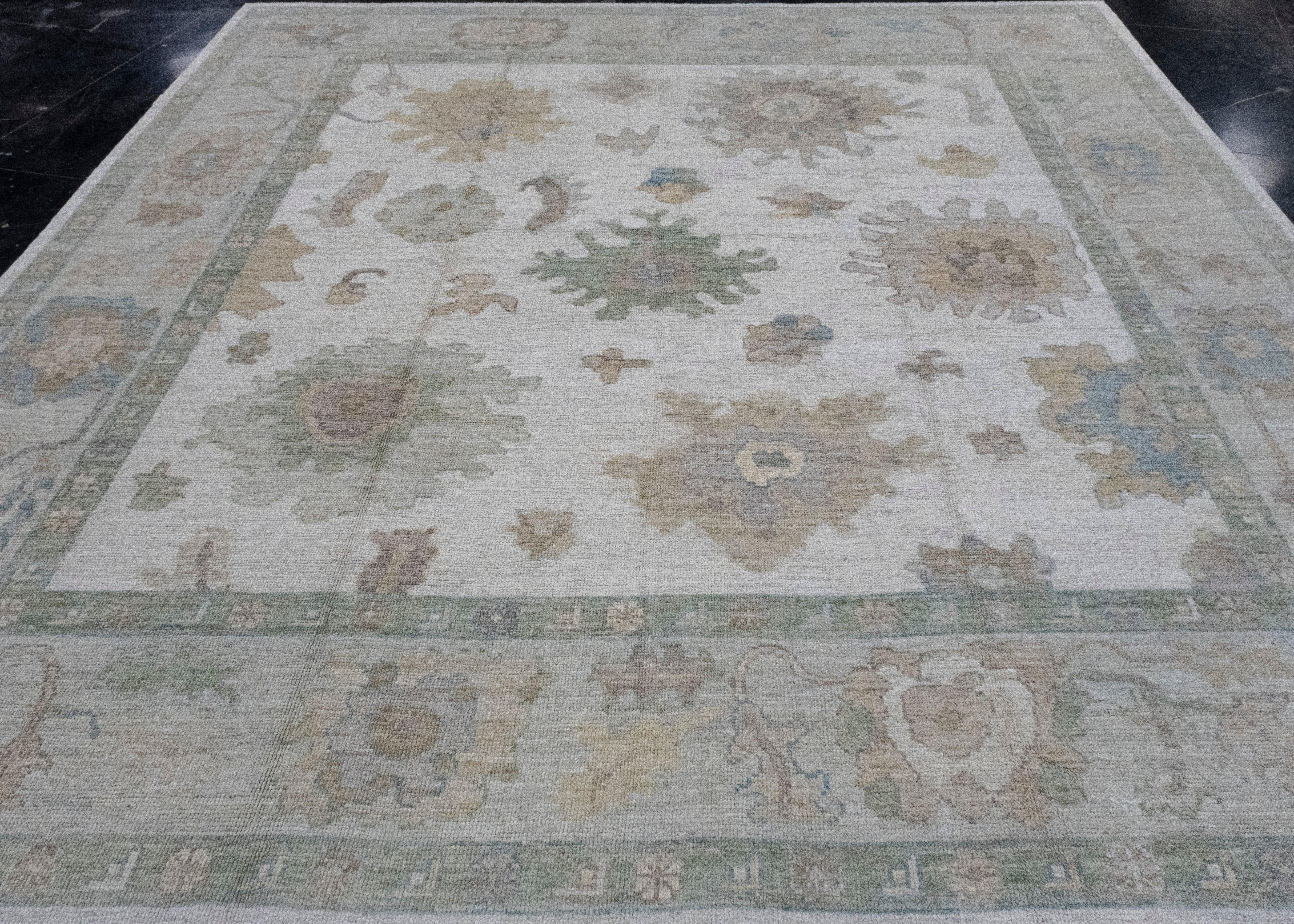 Square Turkish Oushak Rug 10'1