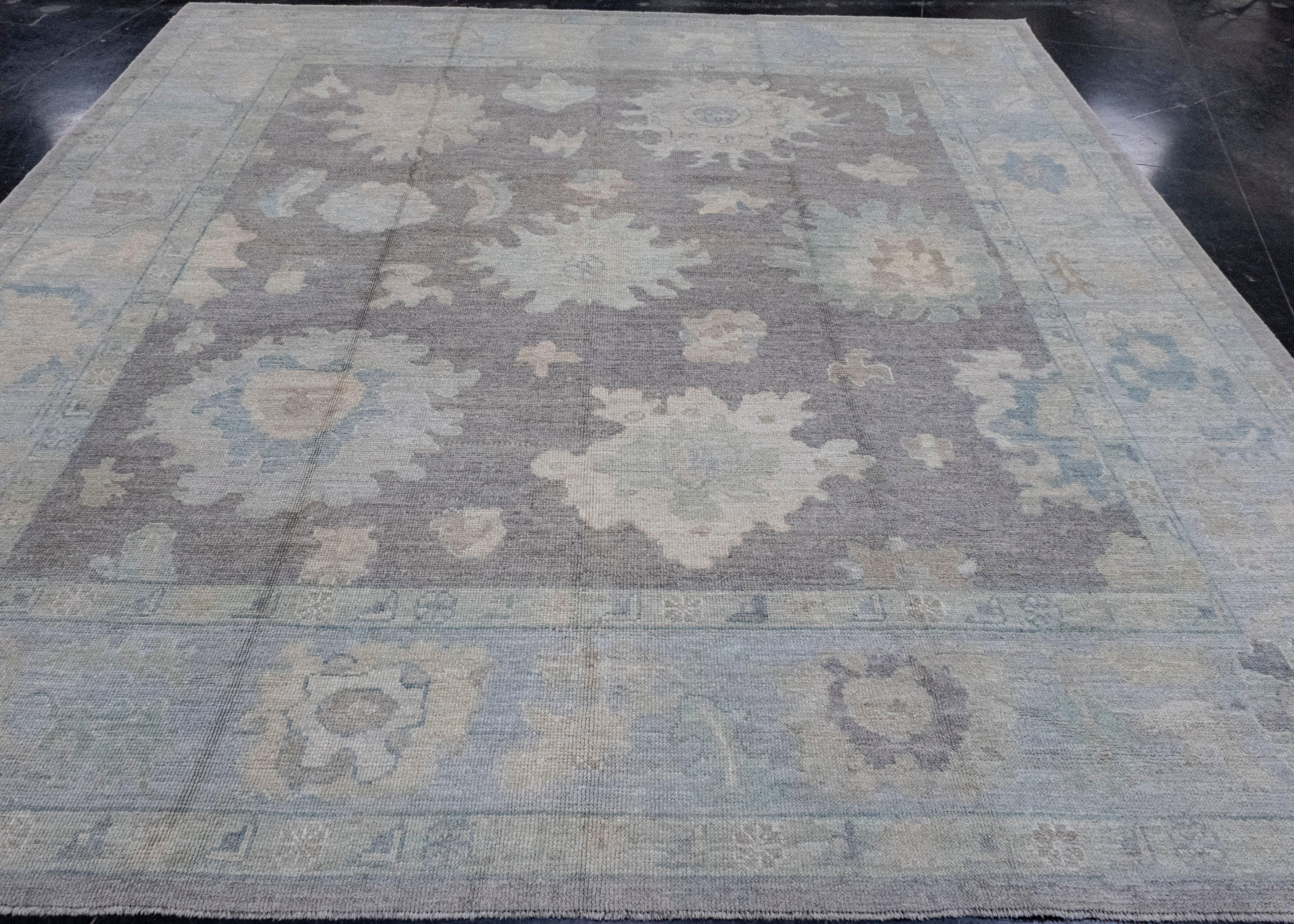 Square Turkish Oushak Rug 10'1