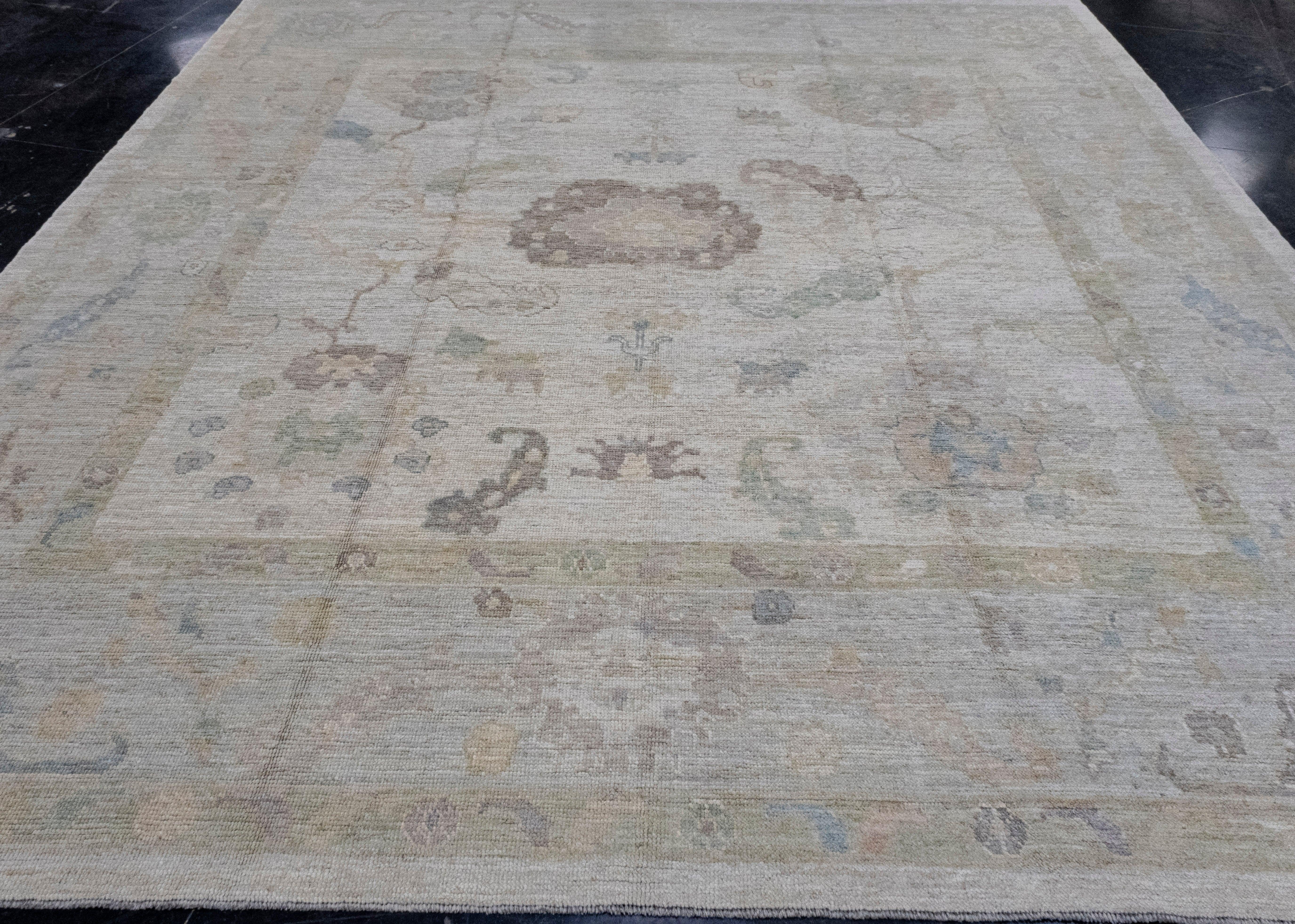 Square Turkish Oushak Rug 10'1