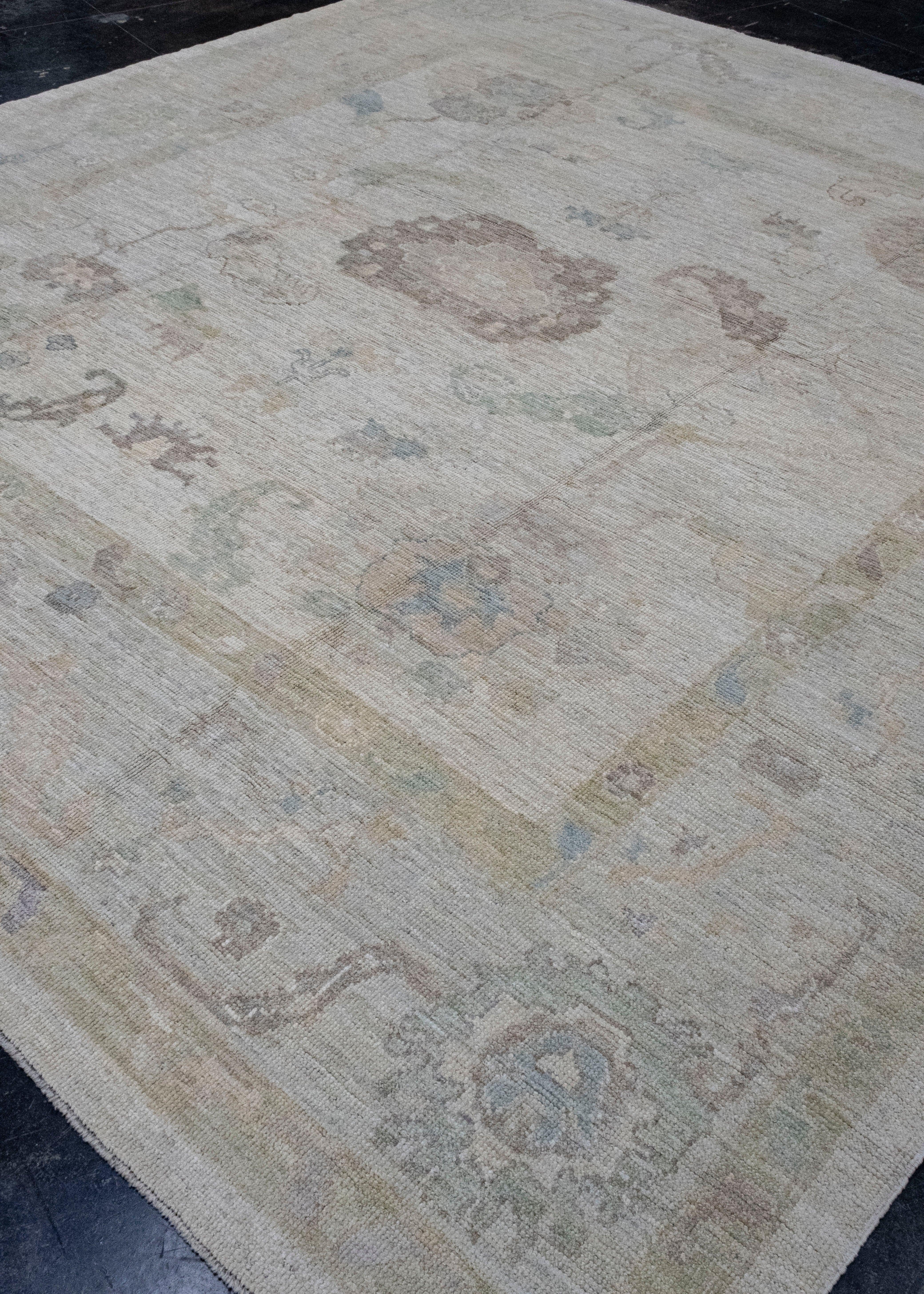 Square Turkish Oushak Rug 10'1