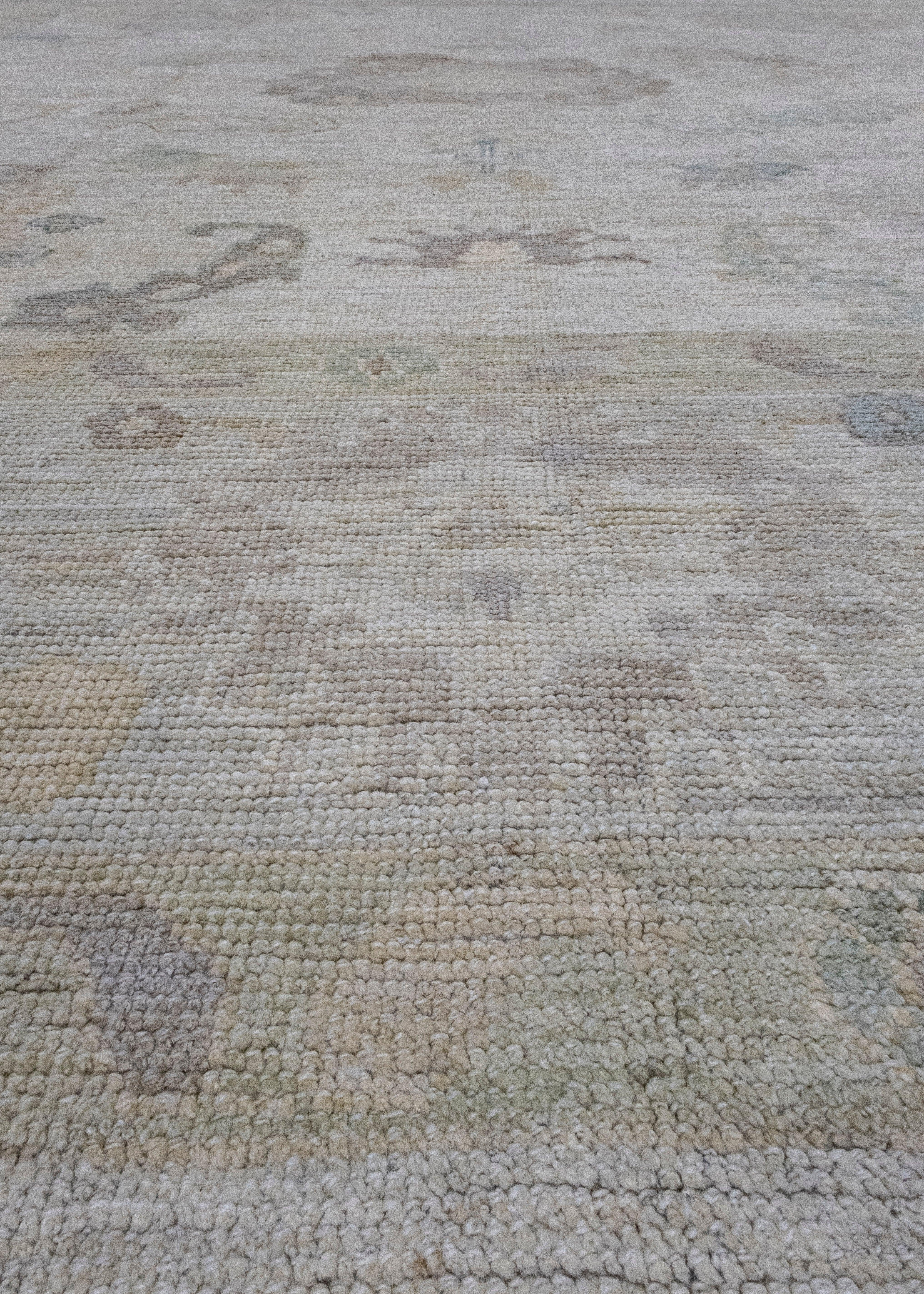 Contemporary Square Turkish Oushak Rug 10'1