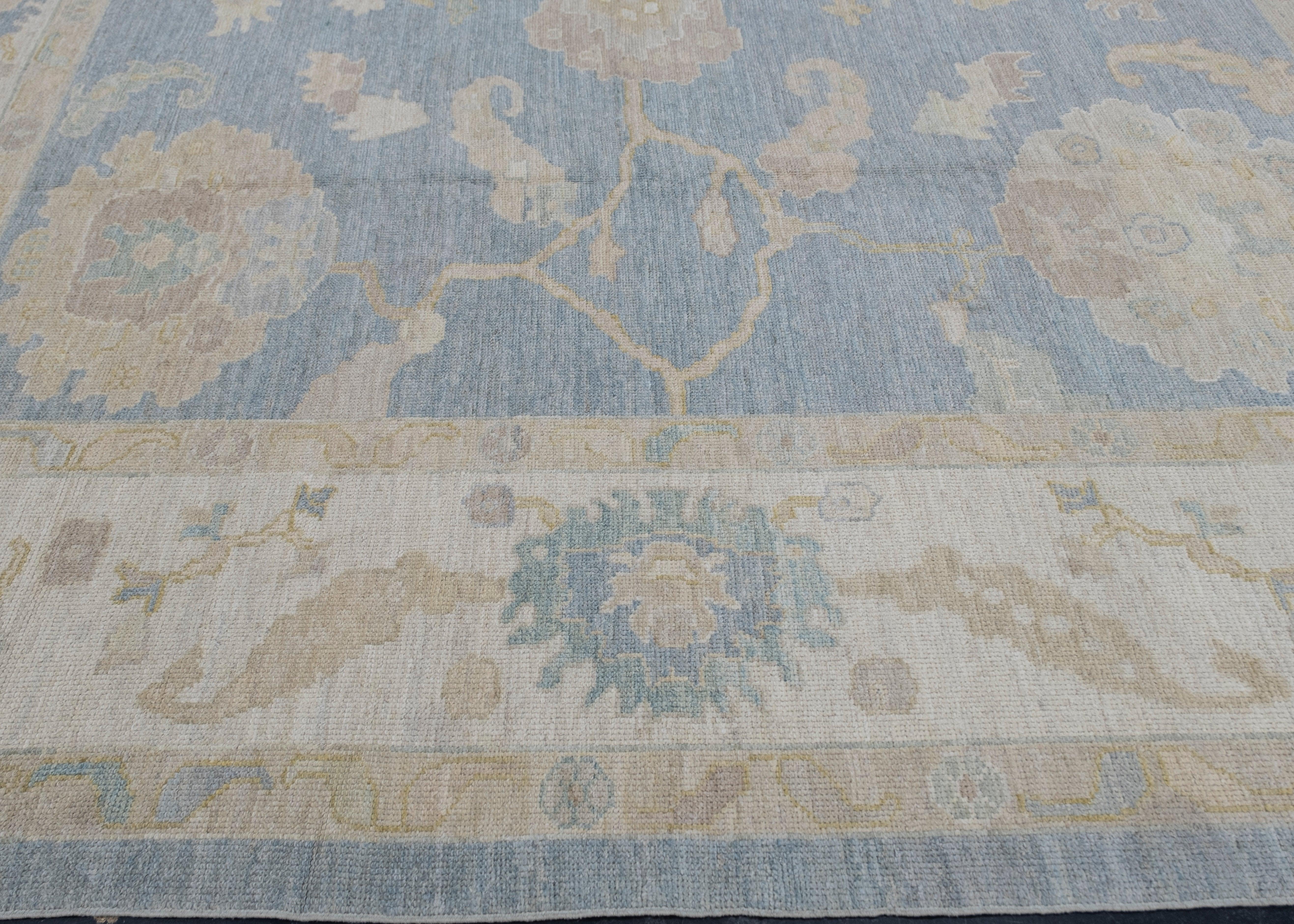 Oushak Rug Oriental Hand Knotted Turkish Oushak 9'10