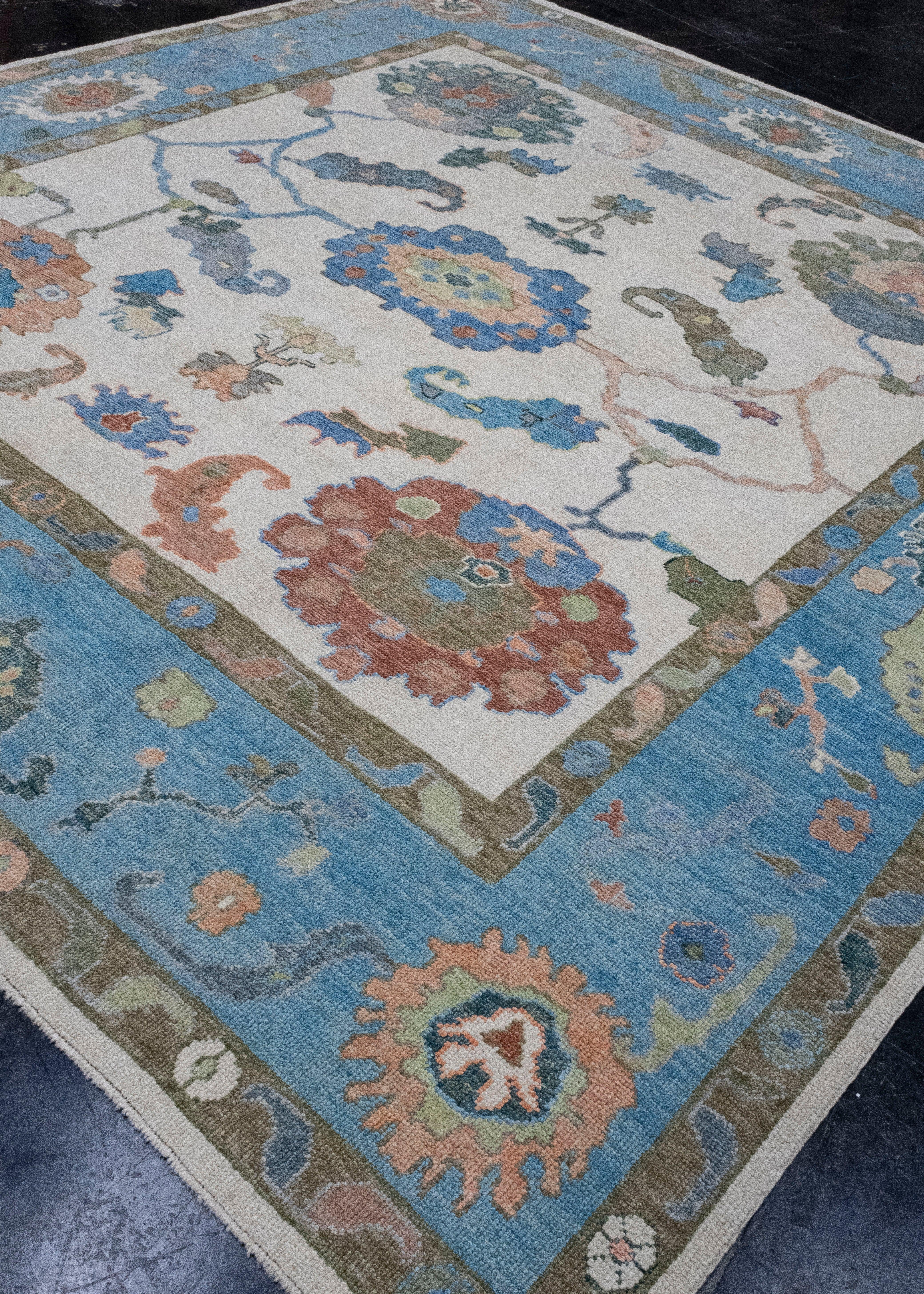 Square Turkish Oushak Rug 10'5