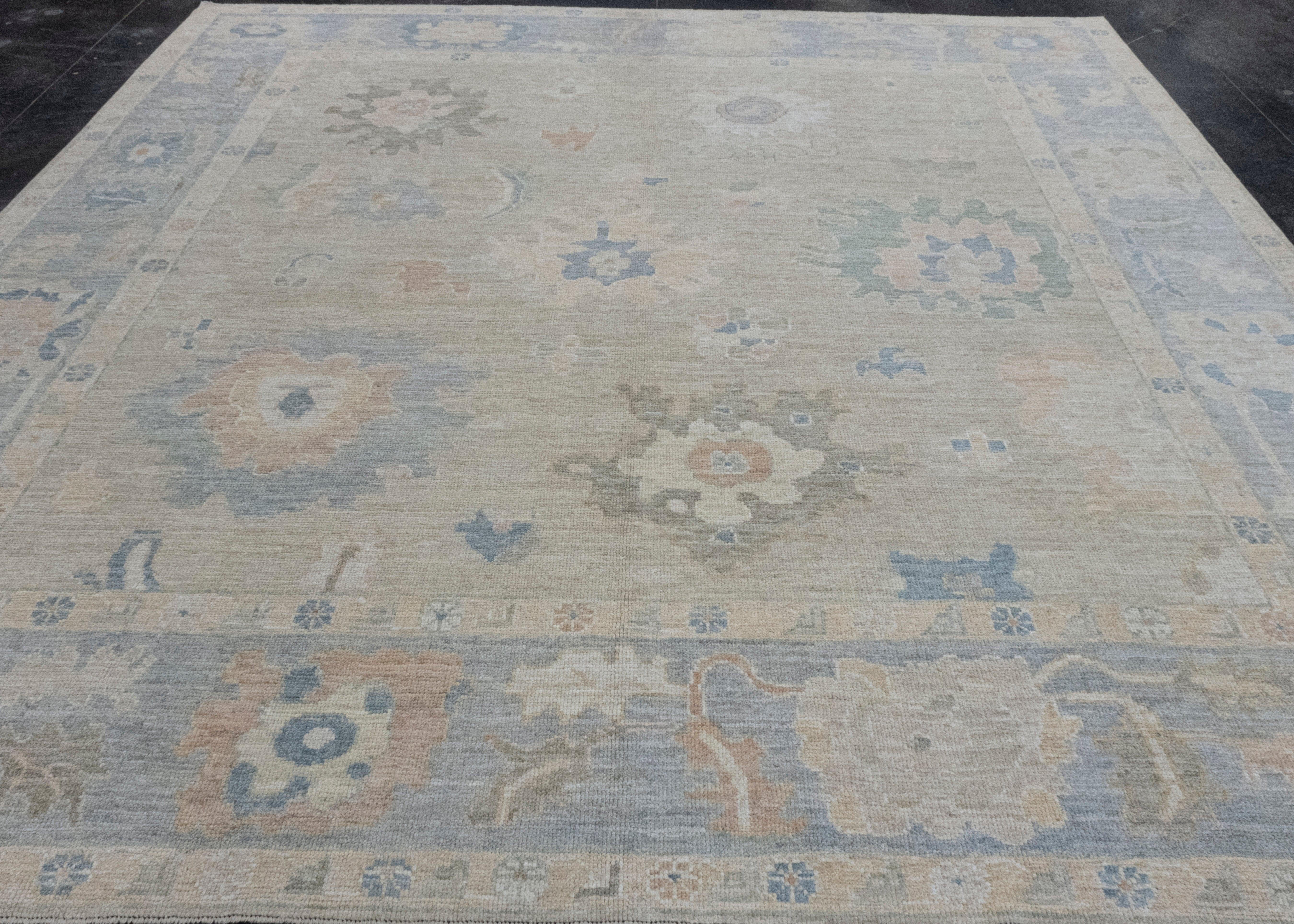 Square Turkish Oushak Rug 10'6