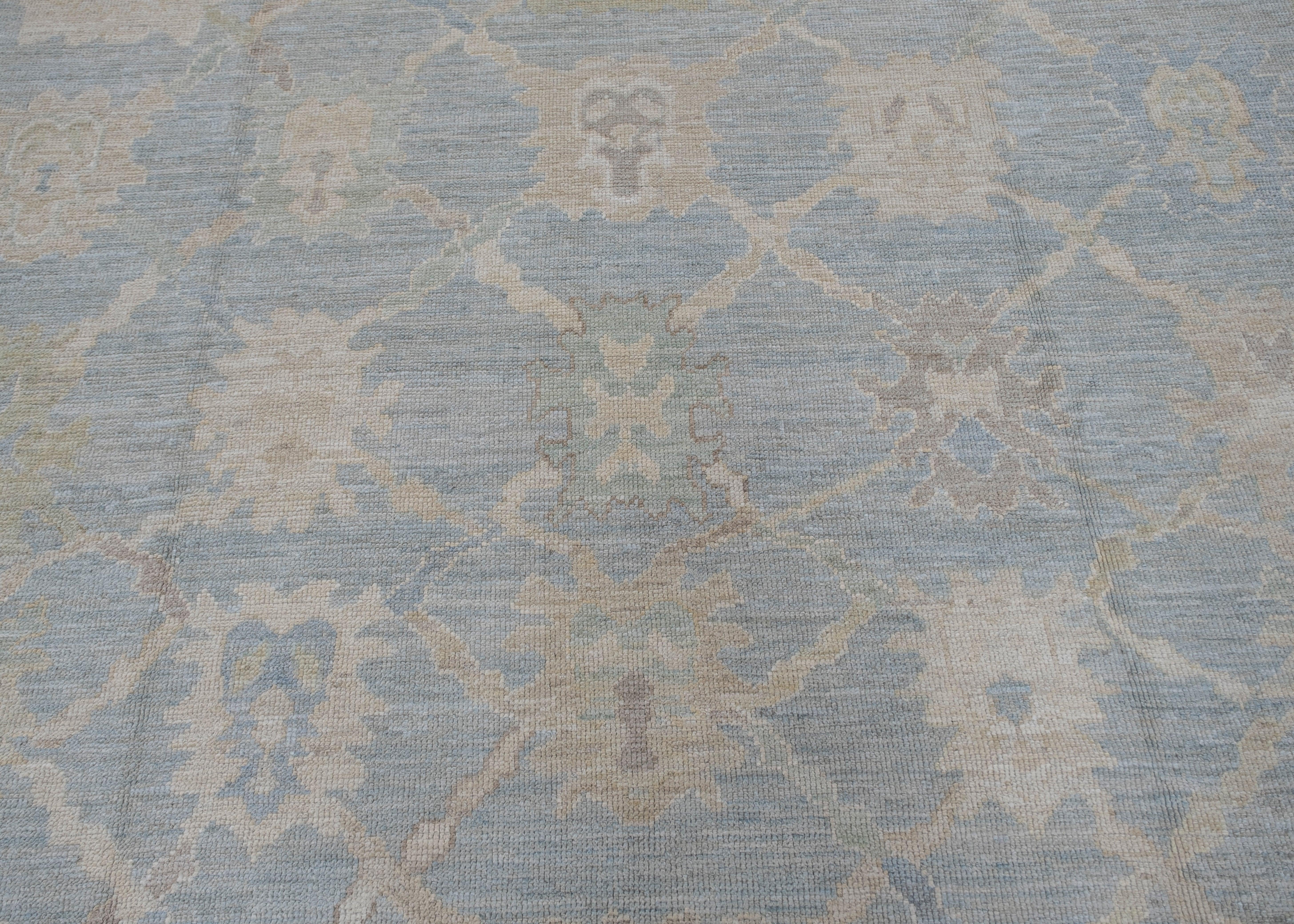 Oushak Rug Oriental Hand Knotted Turkish Oushak 9'10
