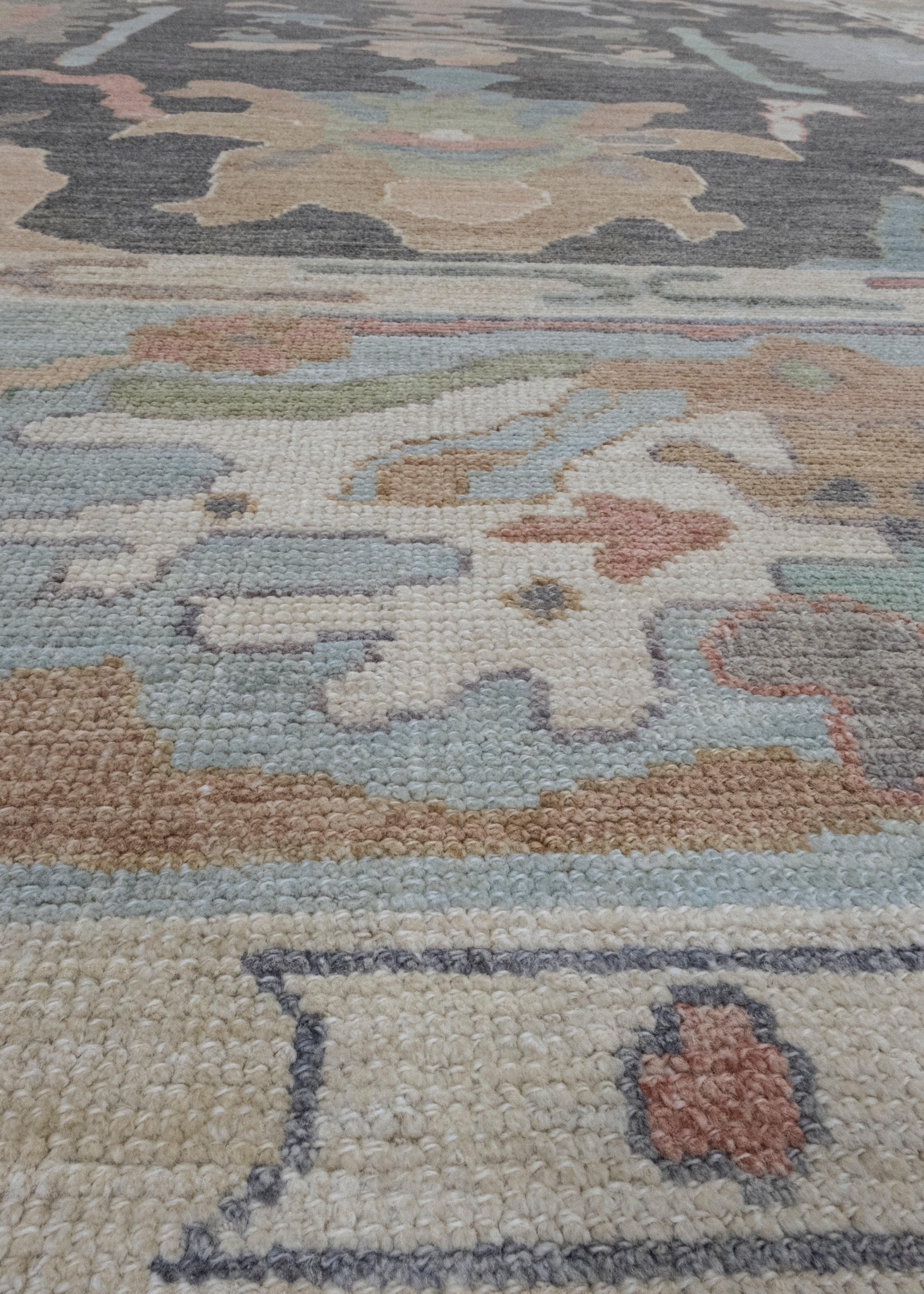 Contemporary Square Turkish Oushak Rug 11'11