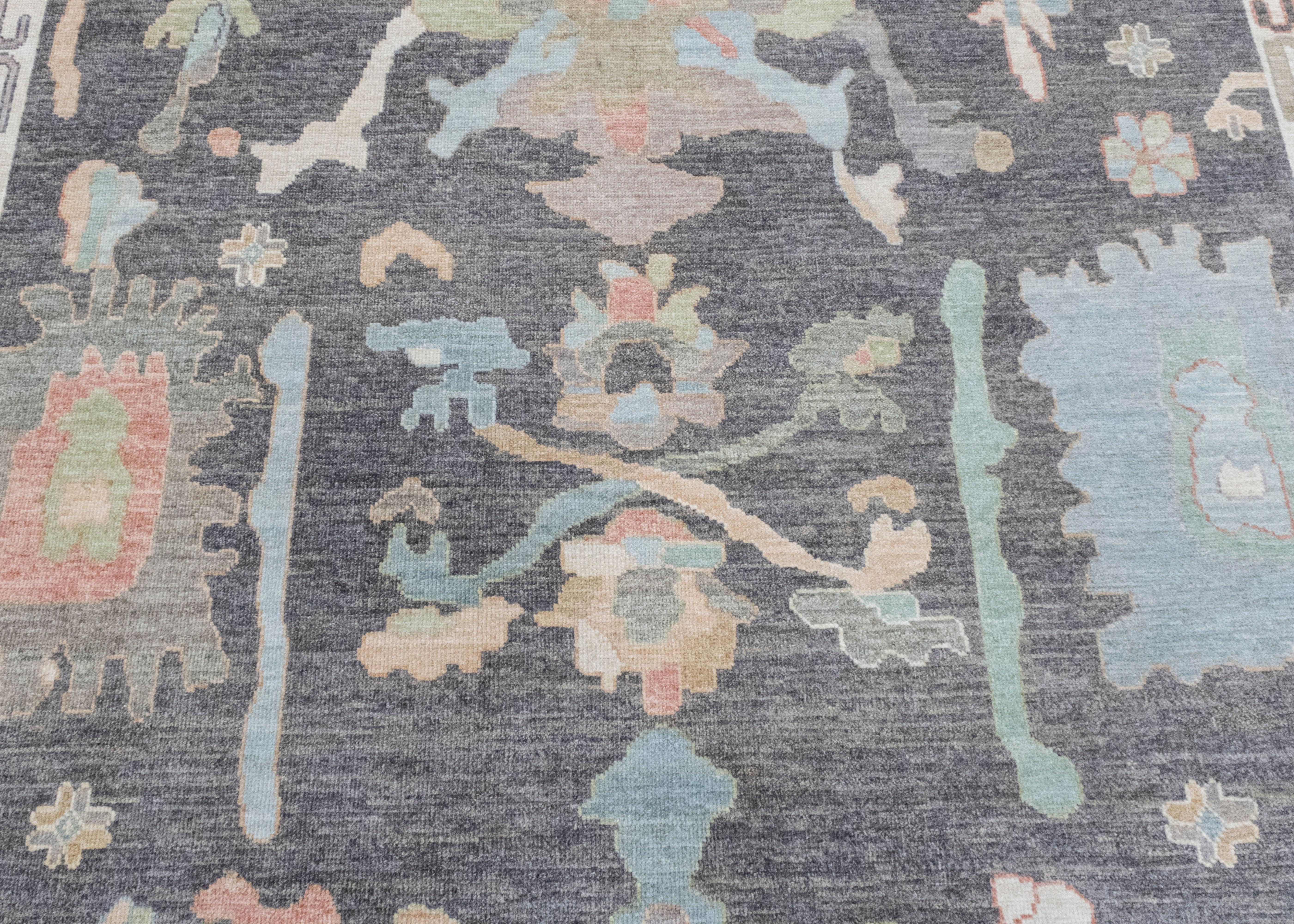 Wool Square Turkish Oushak Rug 11'11