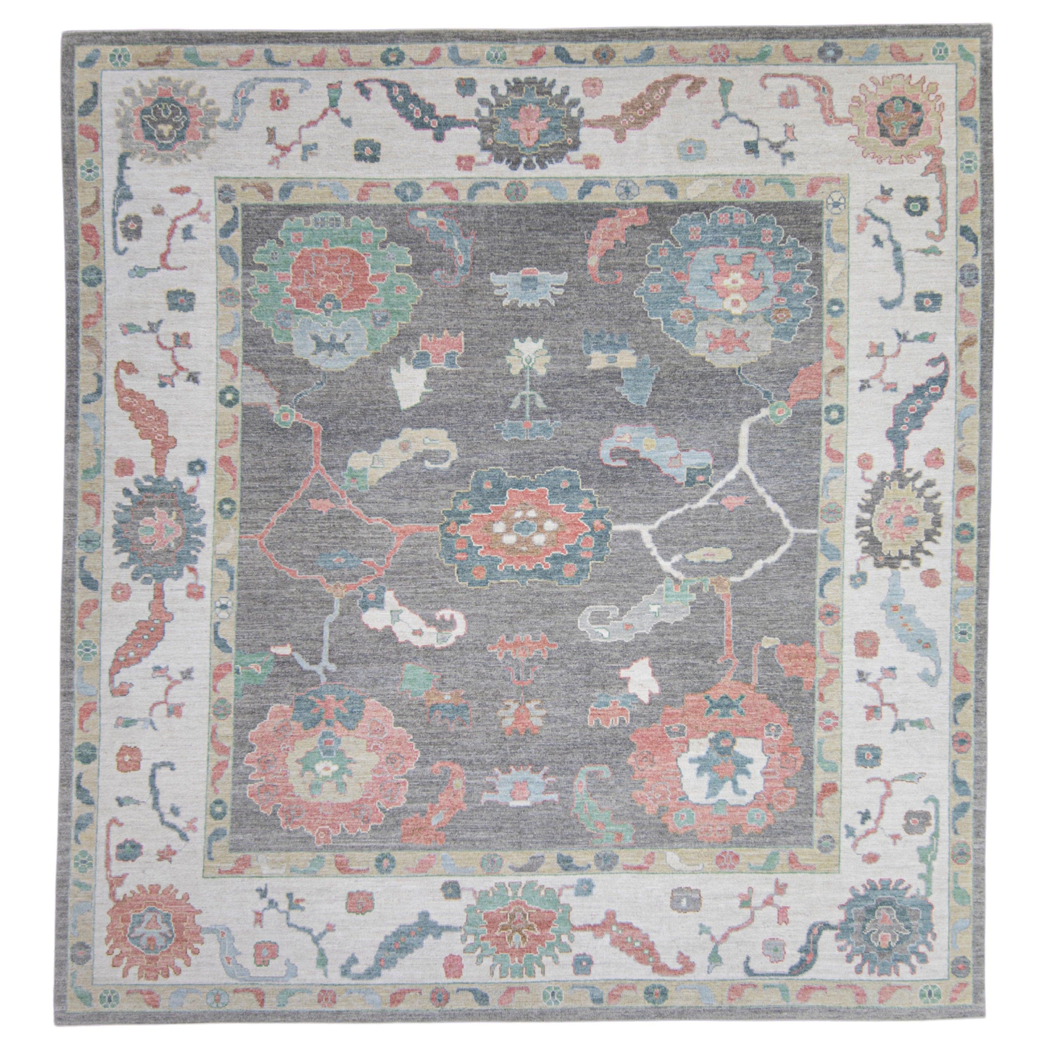 Quadratischer türkischer Oushak-Teppich 11'9" x 12'7" #17267