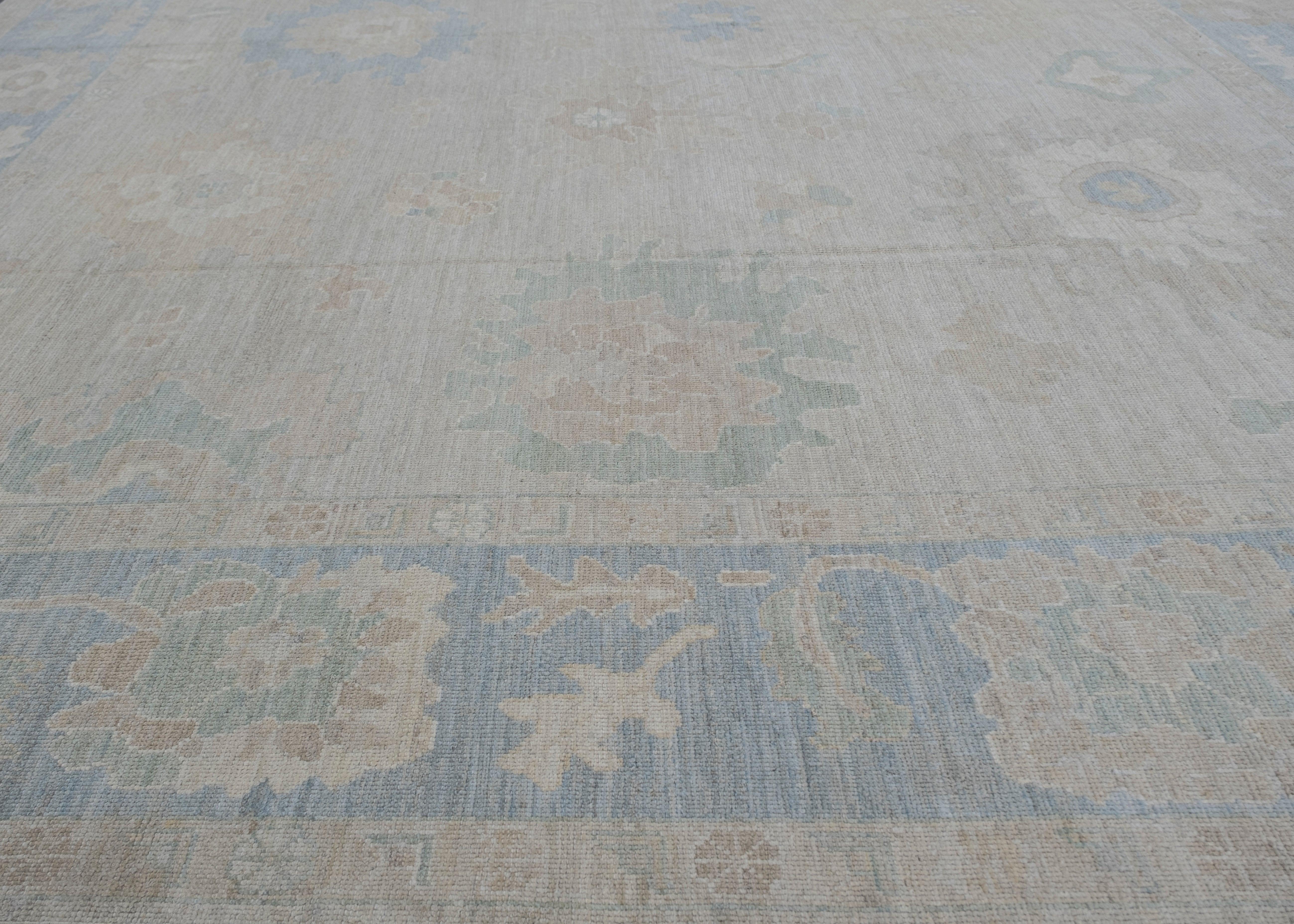 Oushak Rug Oriental Hand Knotted Turkish Oushak 9'10