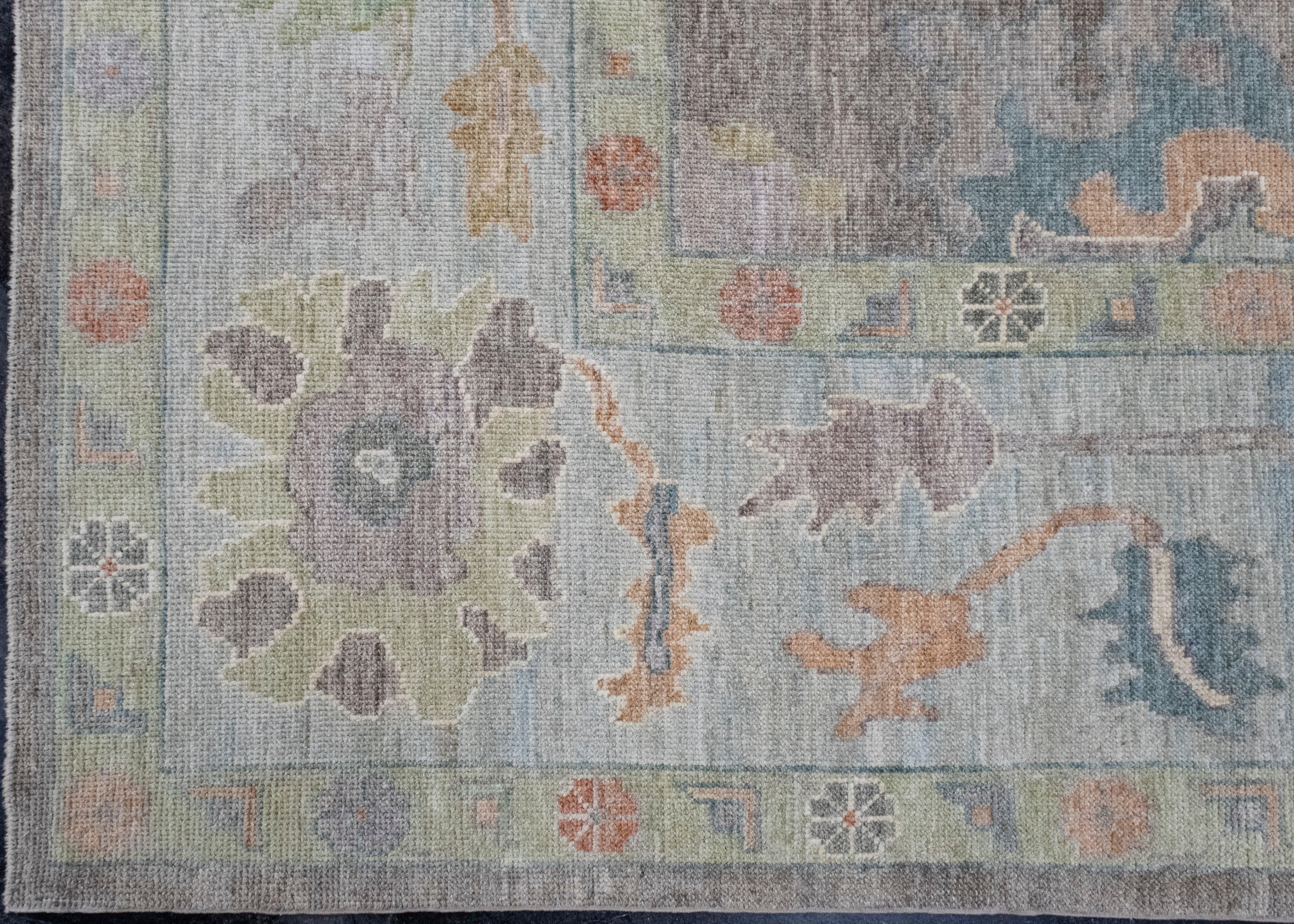 Quadratischer türkischer Oushak-Teppich 12' x 12'7
