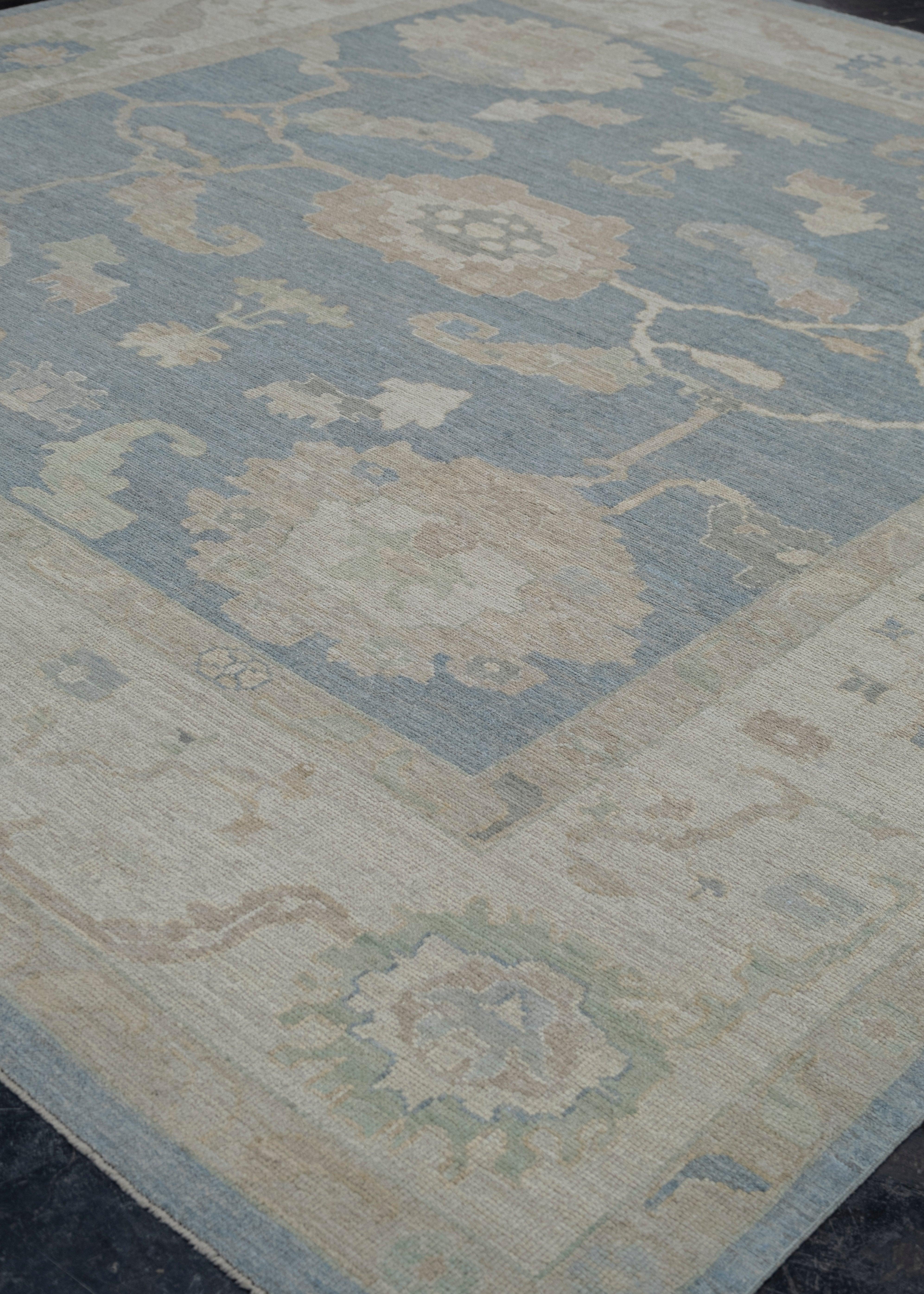 Contemporary Square Turkish Oushak Rug 12'1