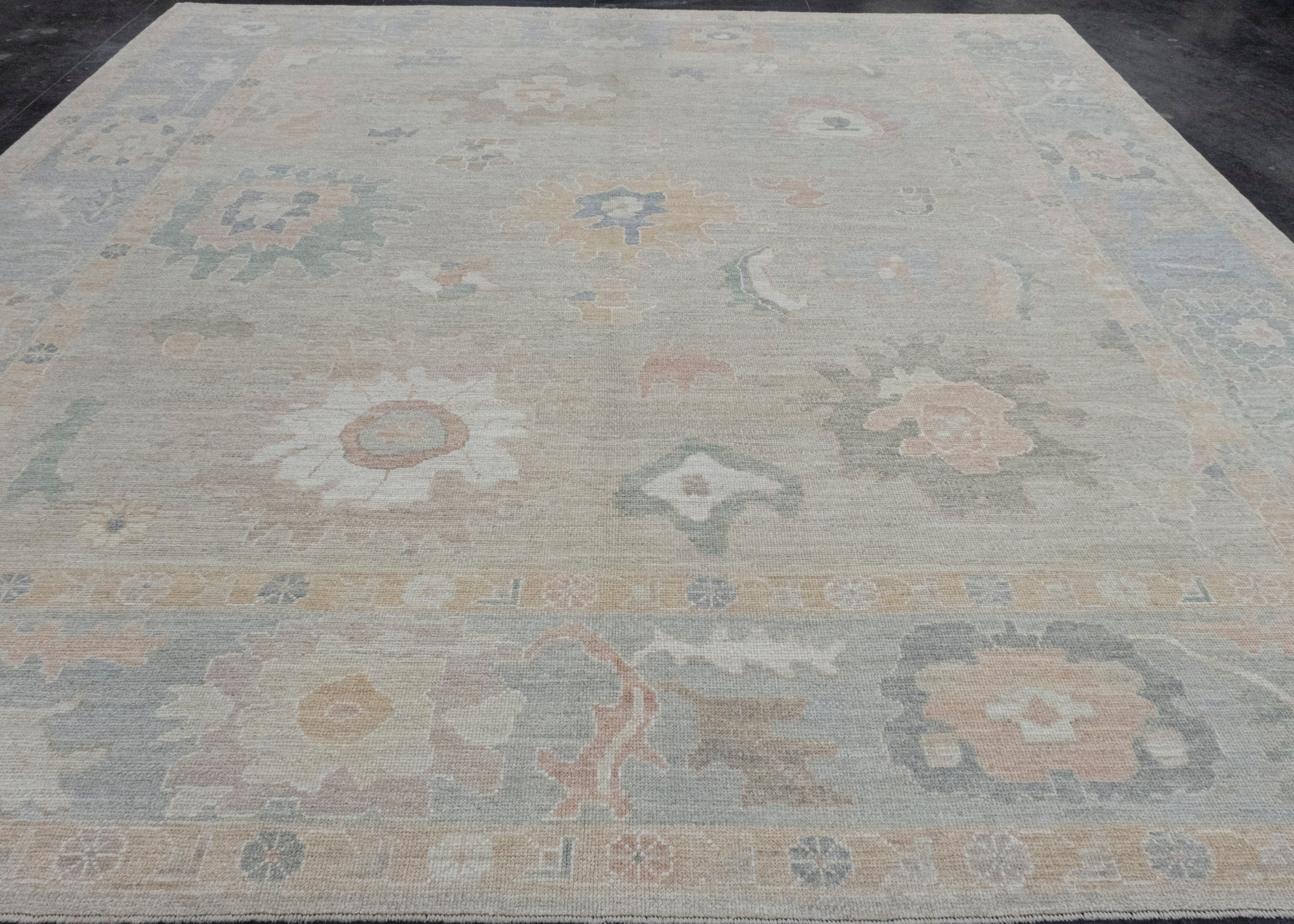 Square Turkish Oushak Rug 12'1