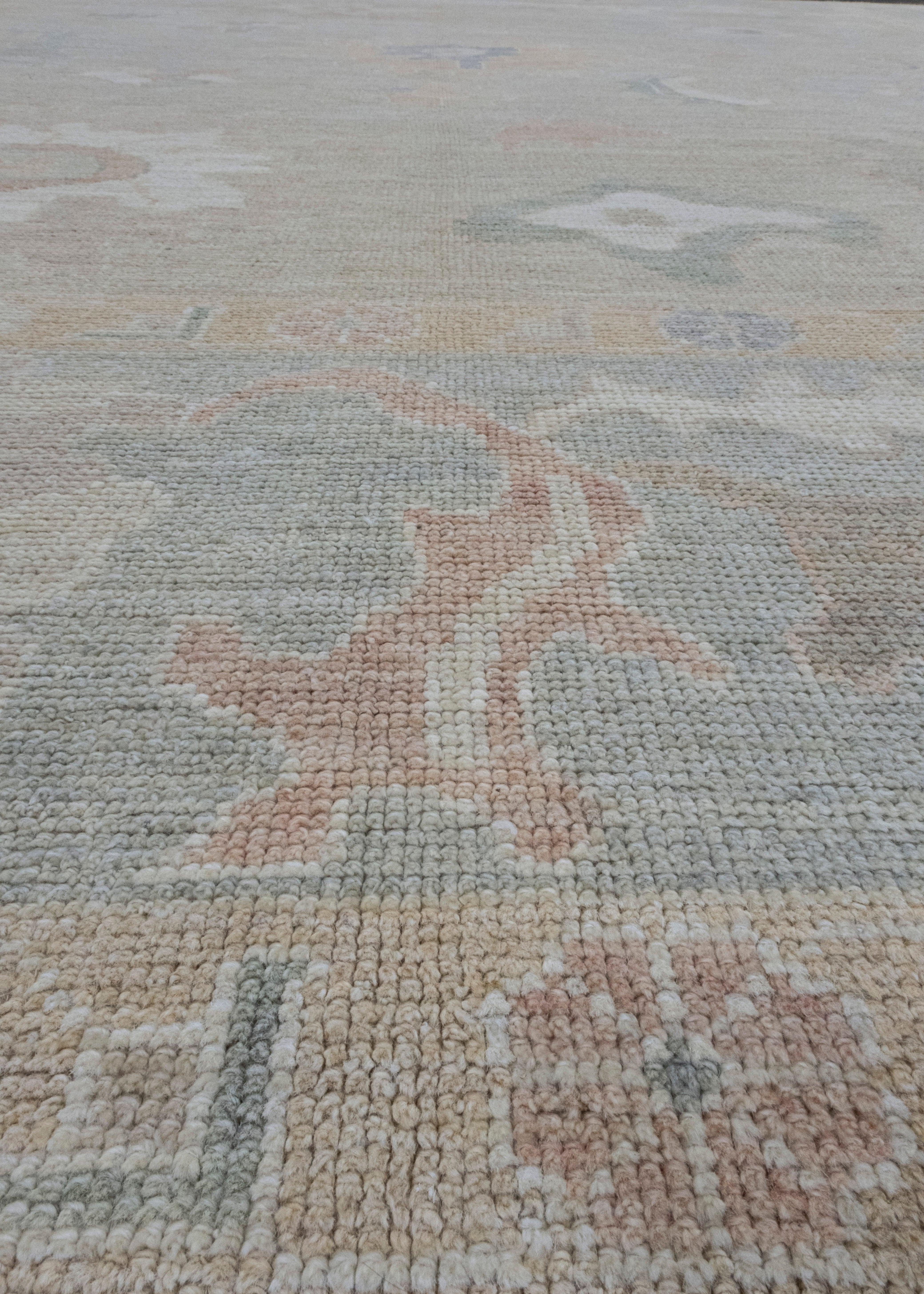 Contemporary Square Turkish Oushak Rug 12'1