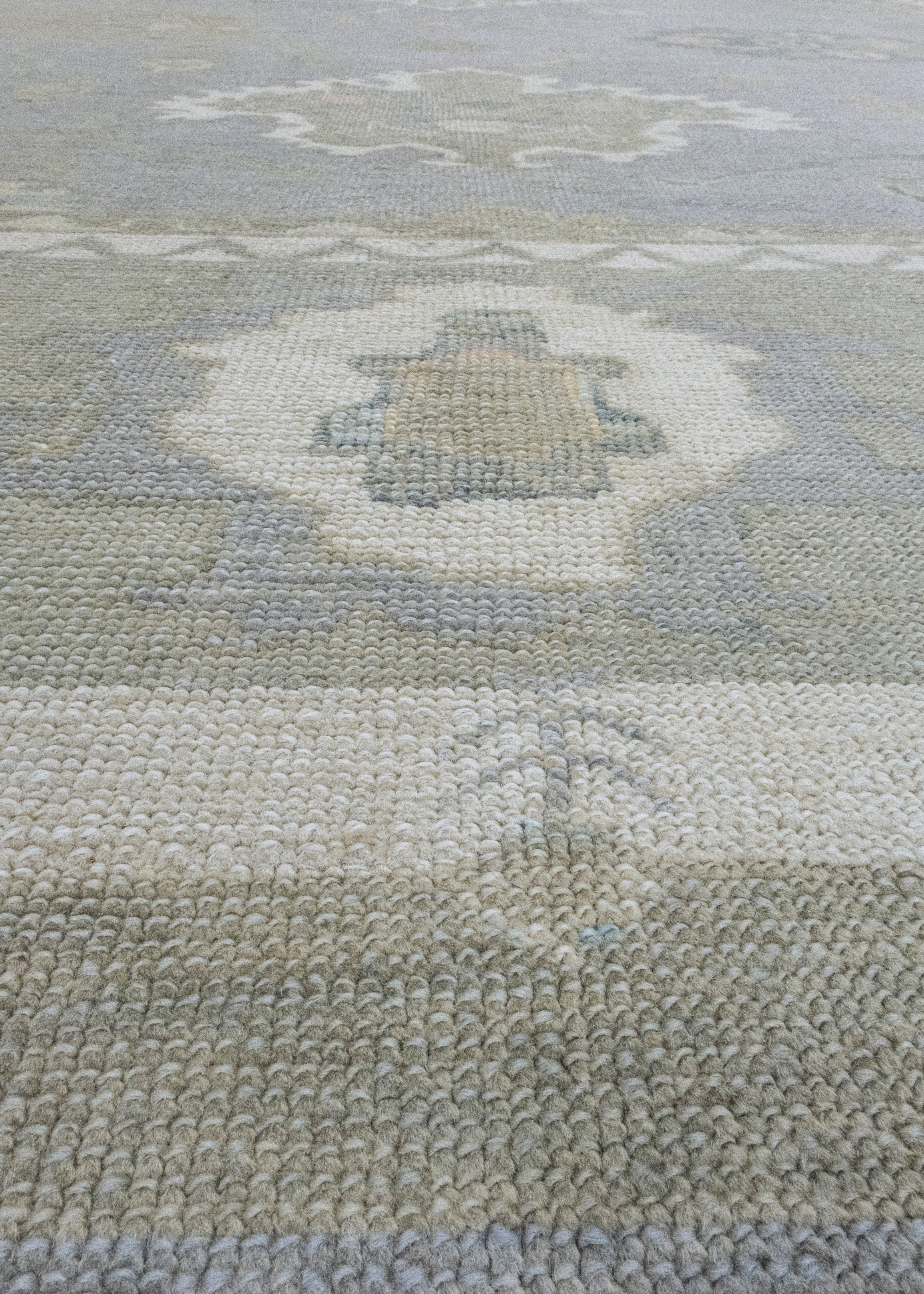 Contemporary Square Turkish Oushak Rug 12'1