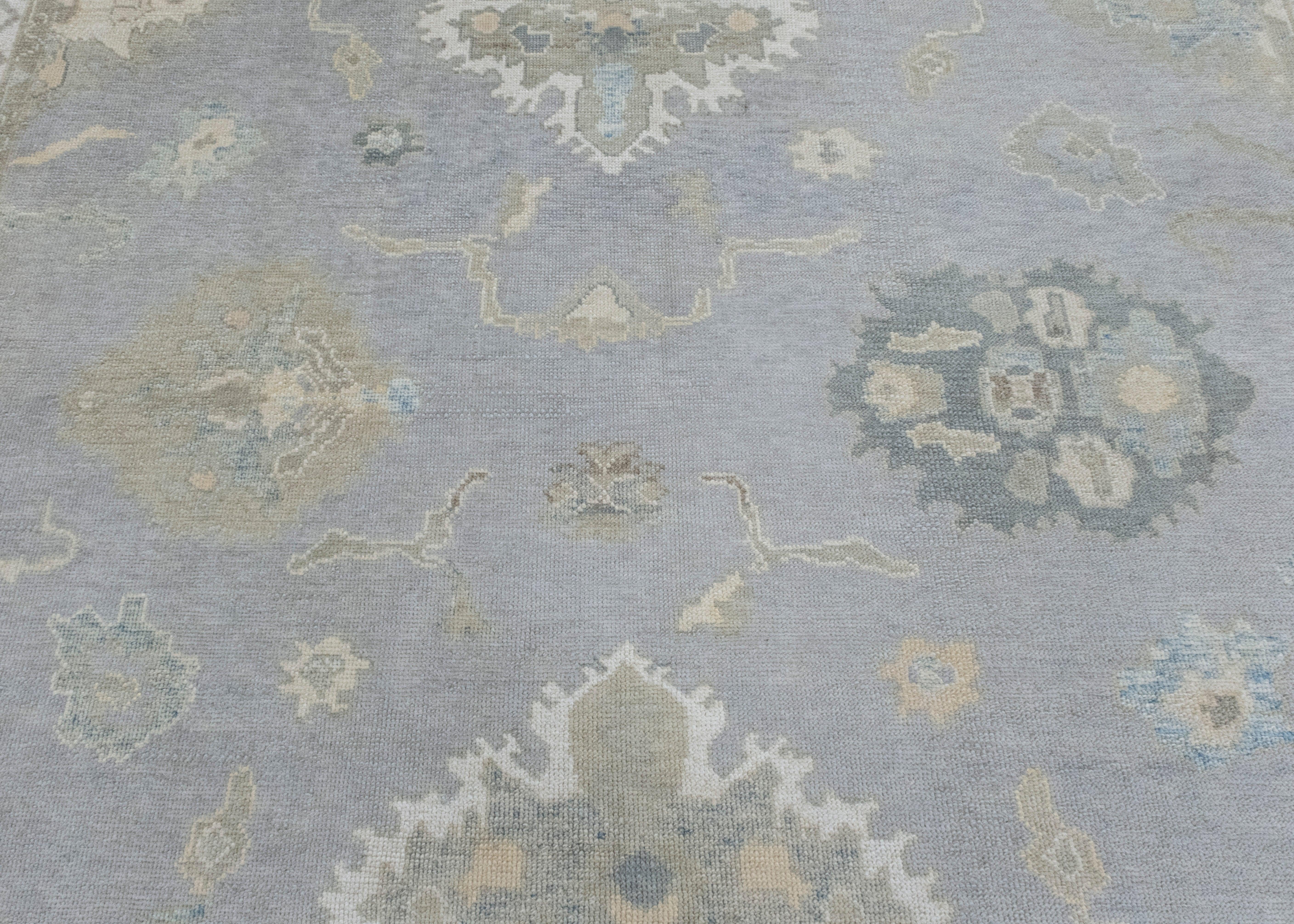 Wool Square Turkish Oushak Rug 12'1